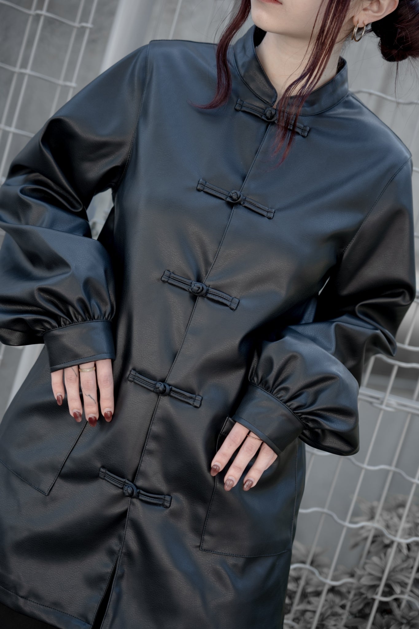 gibous fake leather china jacket