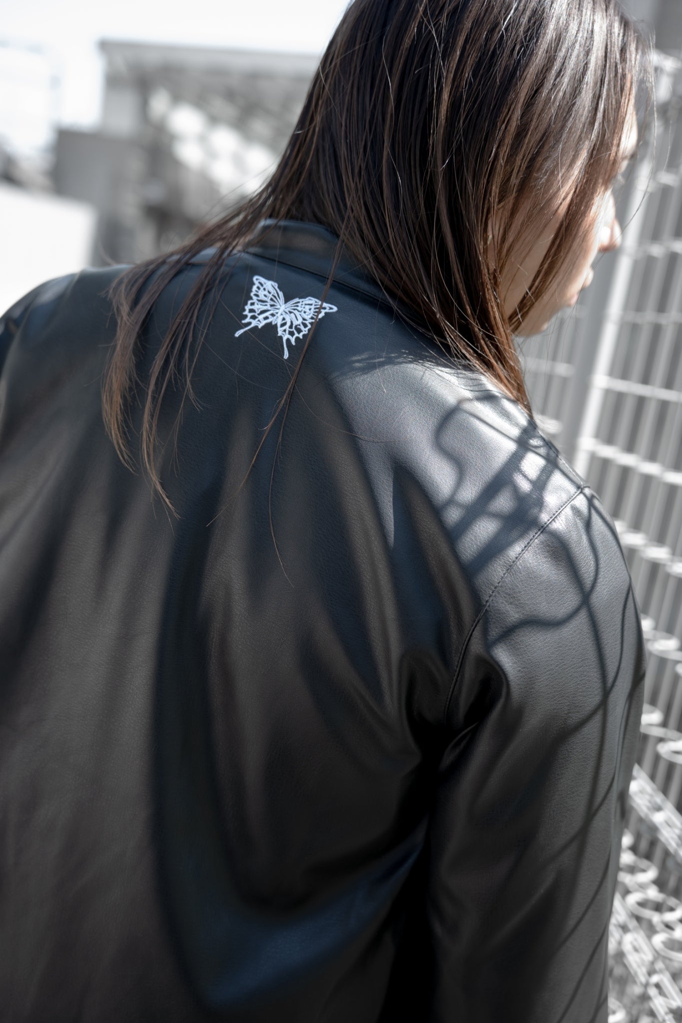 gibous fake leather china jacket