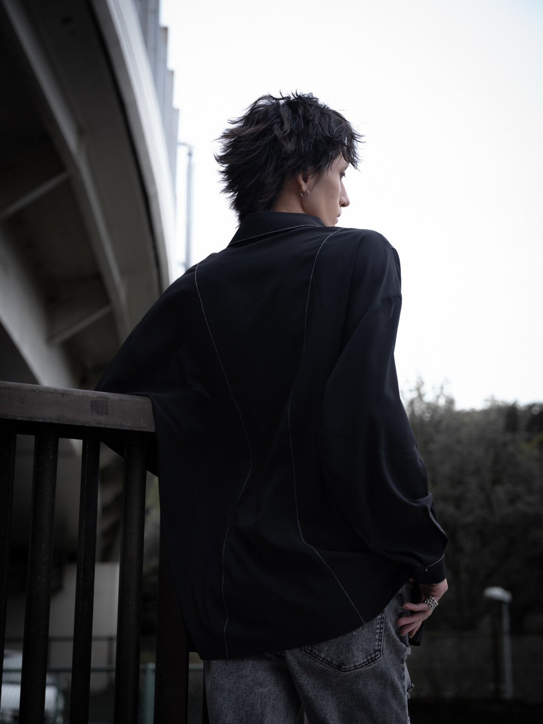 gibous sheer stitch scorpion shirt