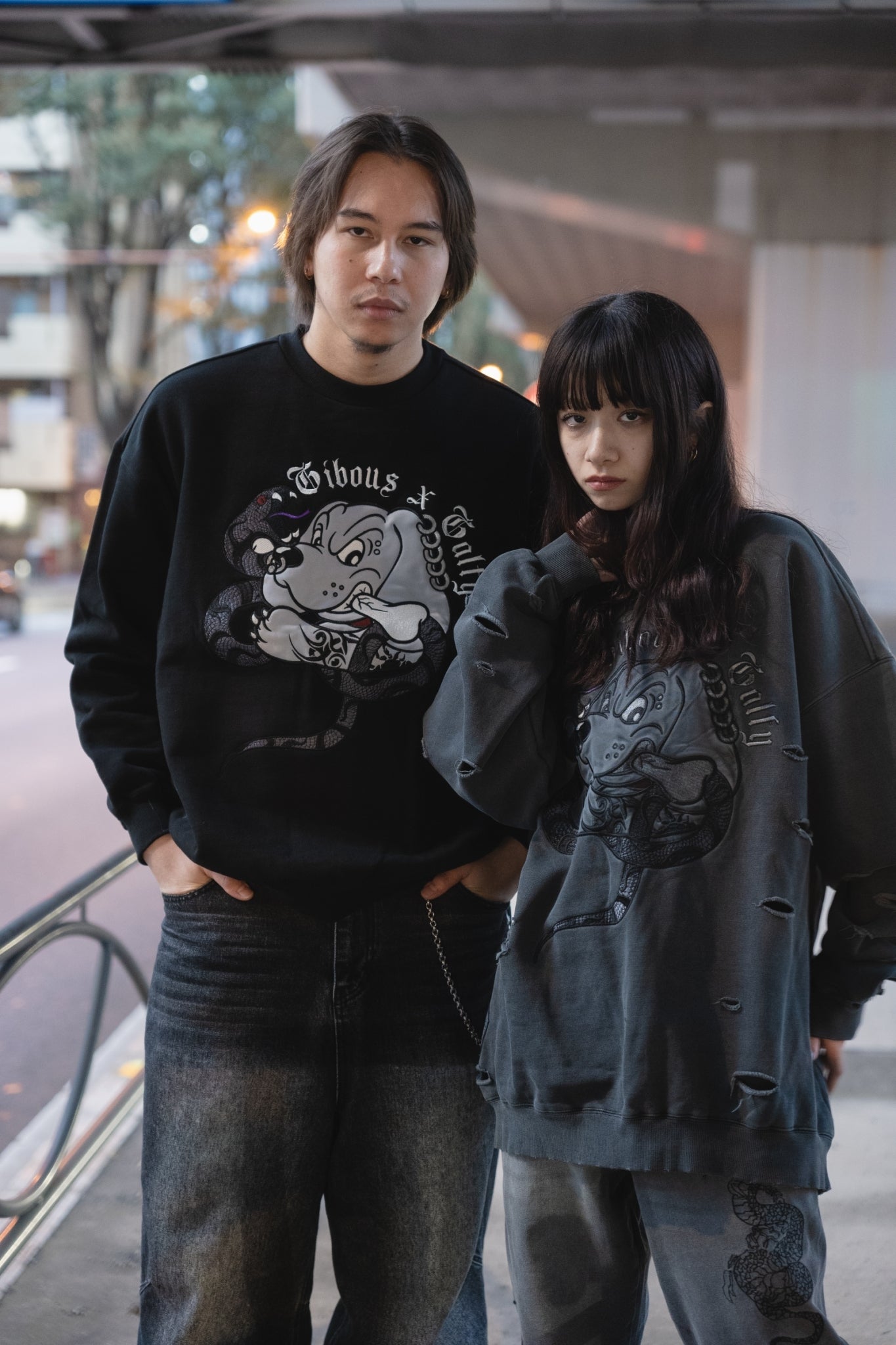 【受注生産】gibous×GALFY snake dog damage trainer ink black