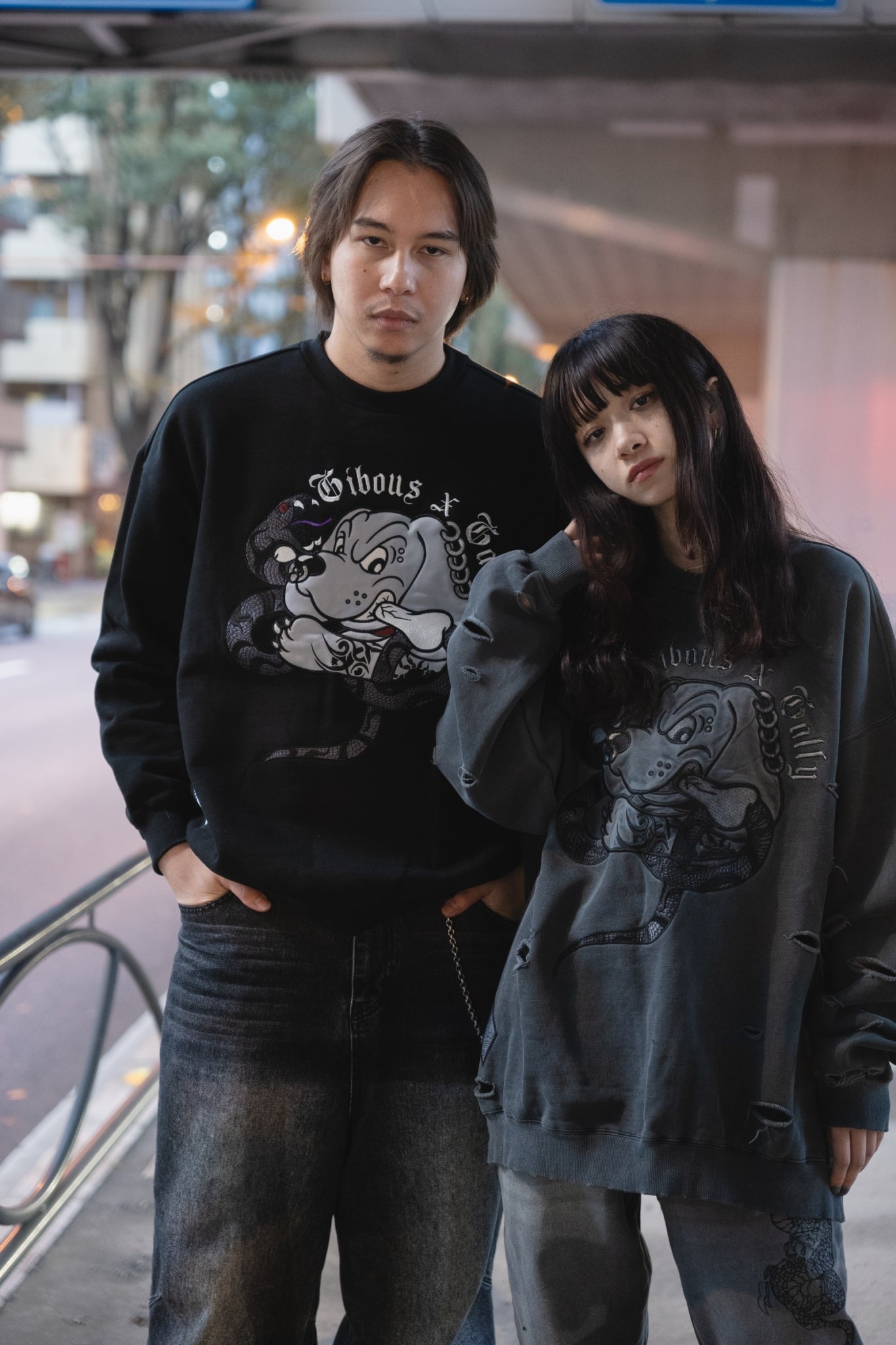 【受注生産】gibous×GALFY snake dog damage trainer ink black