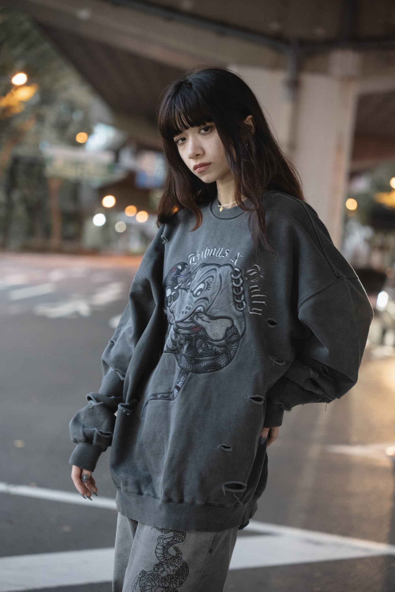 【受注生産】gibous×GALFY snake dog damage trainer ink black