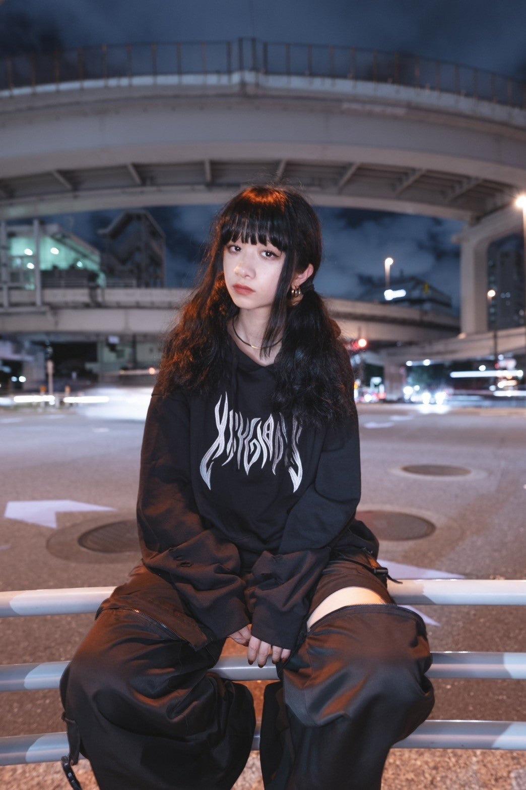 gibous×kry eyelet punk parker