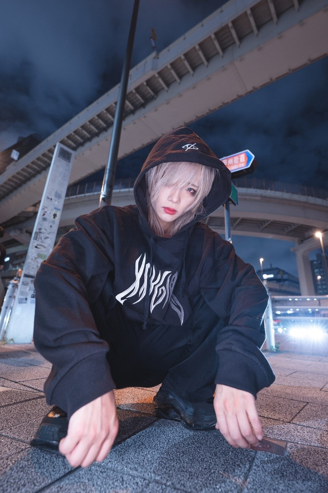 gibous×kry eyelet punk parker