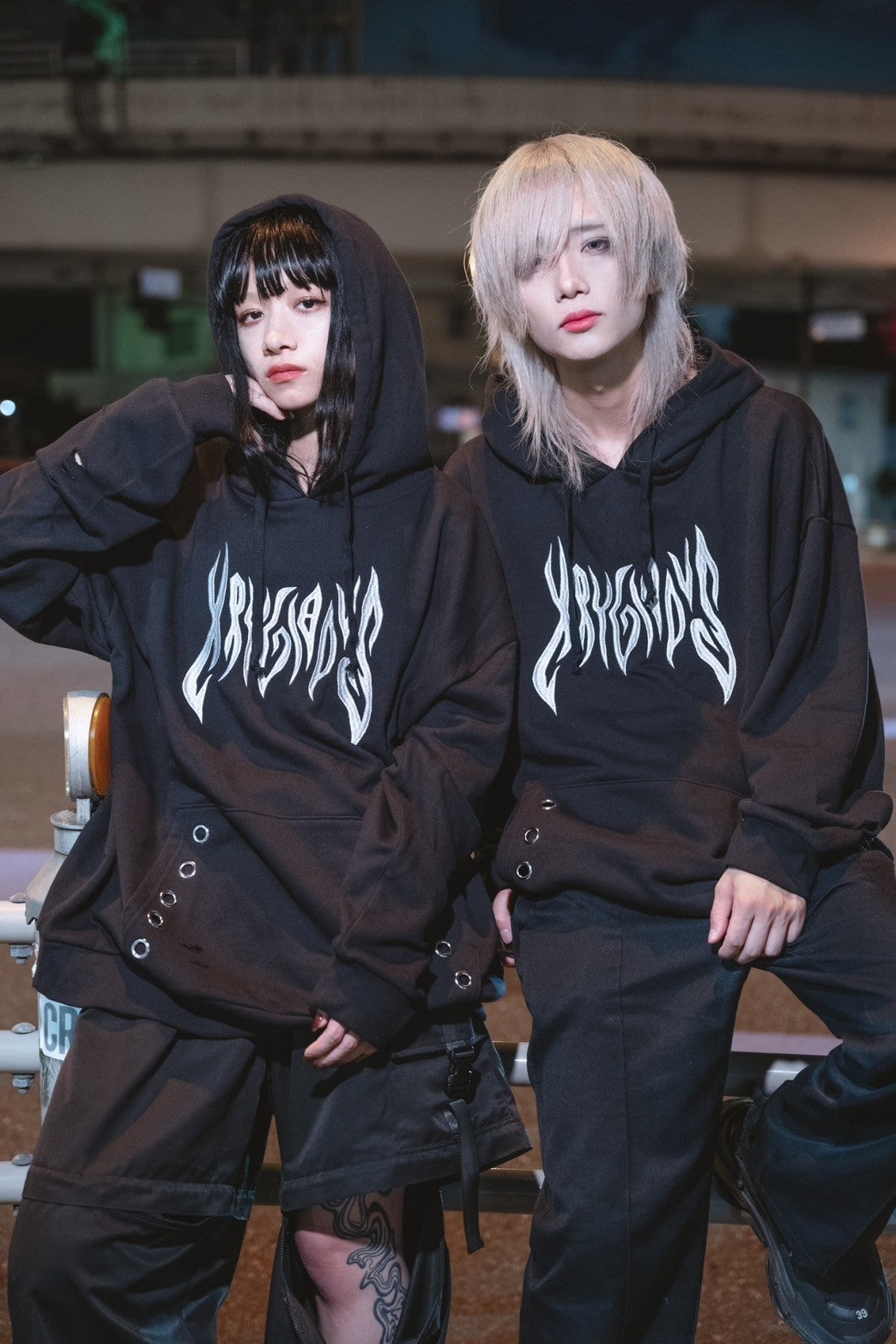 gibous×kry eyelet punk parker
