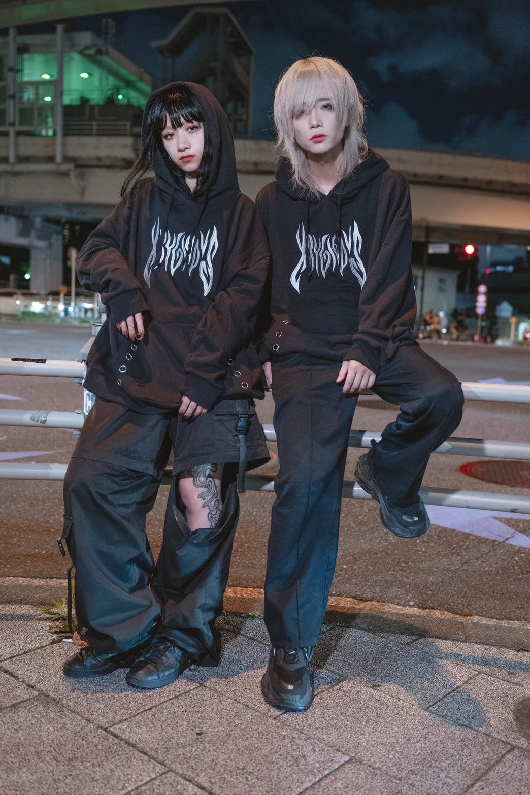 gibous×kry eyelet punk parker