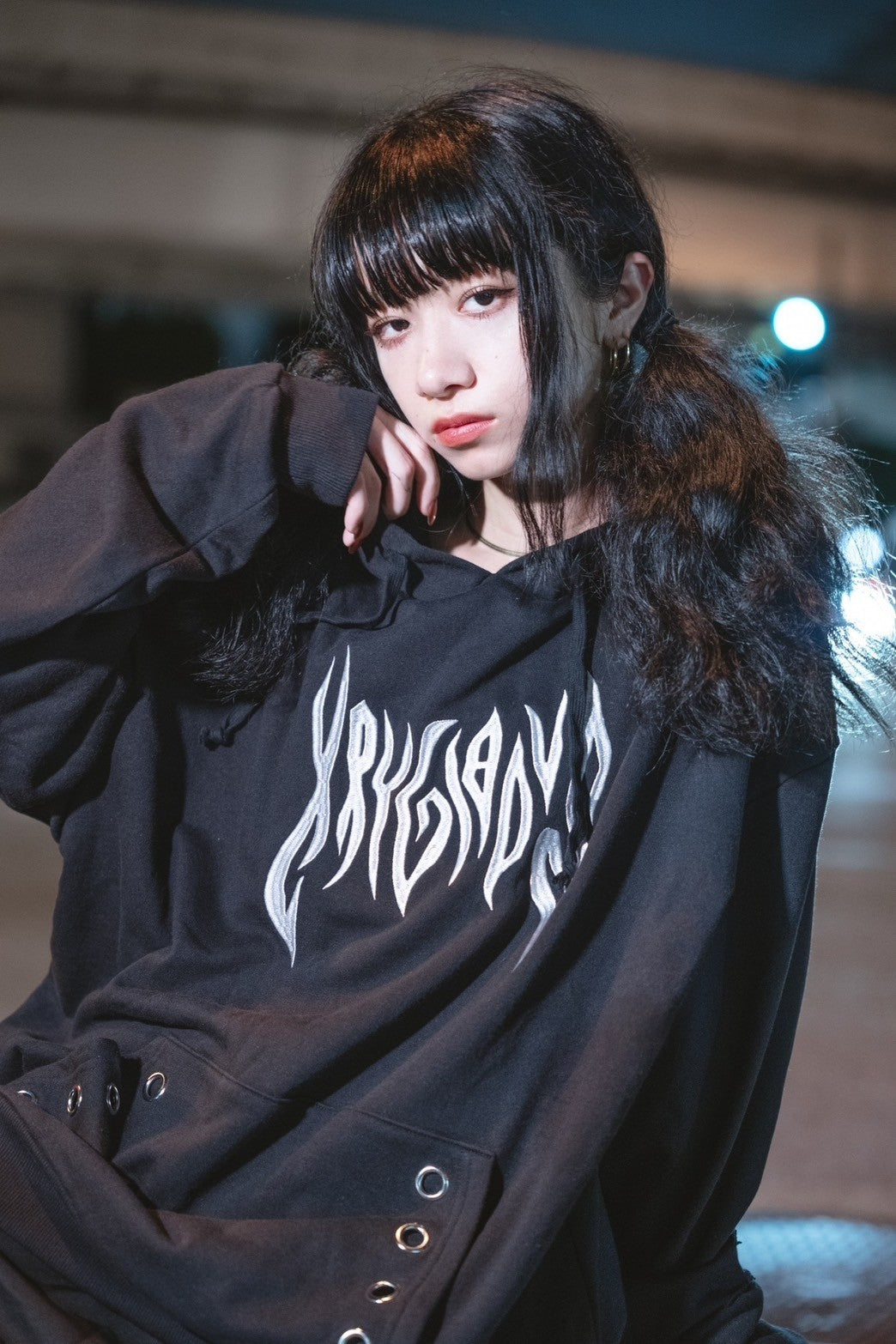 gibous×kry eyelet punk parker