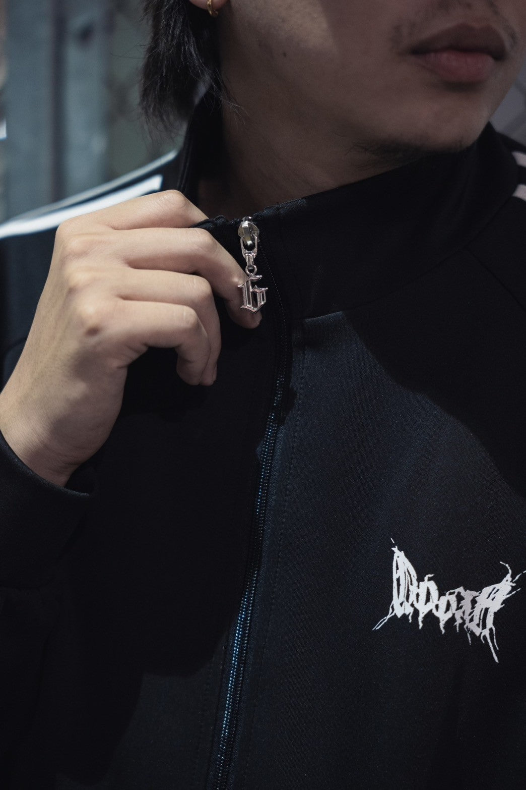gibous×QOOZA line wappen track jacket black (short/normal)