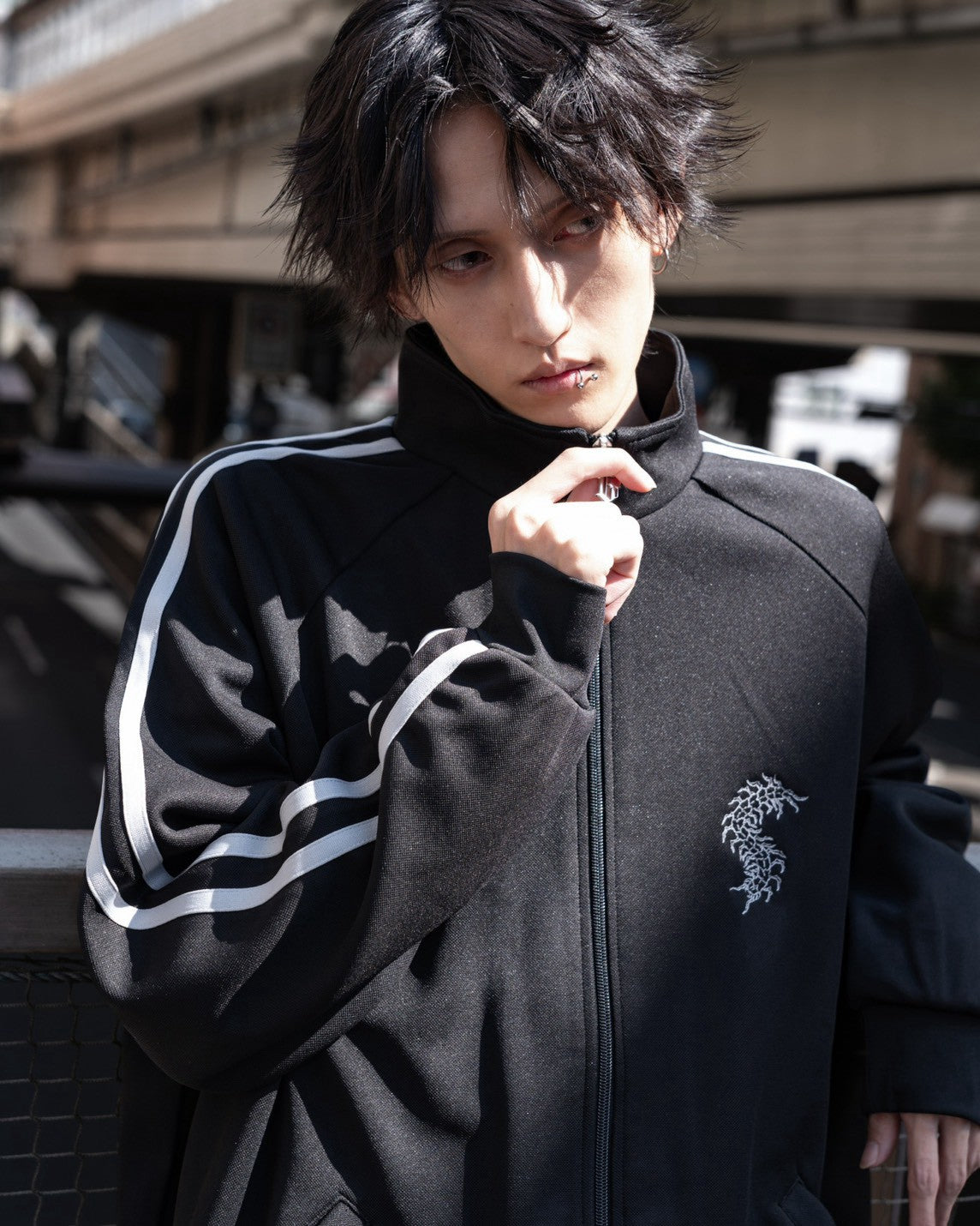 gibous centipede track jacket dark