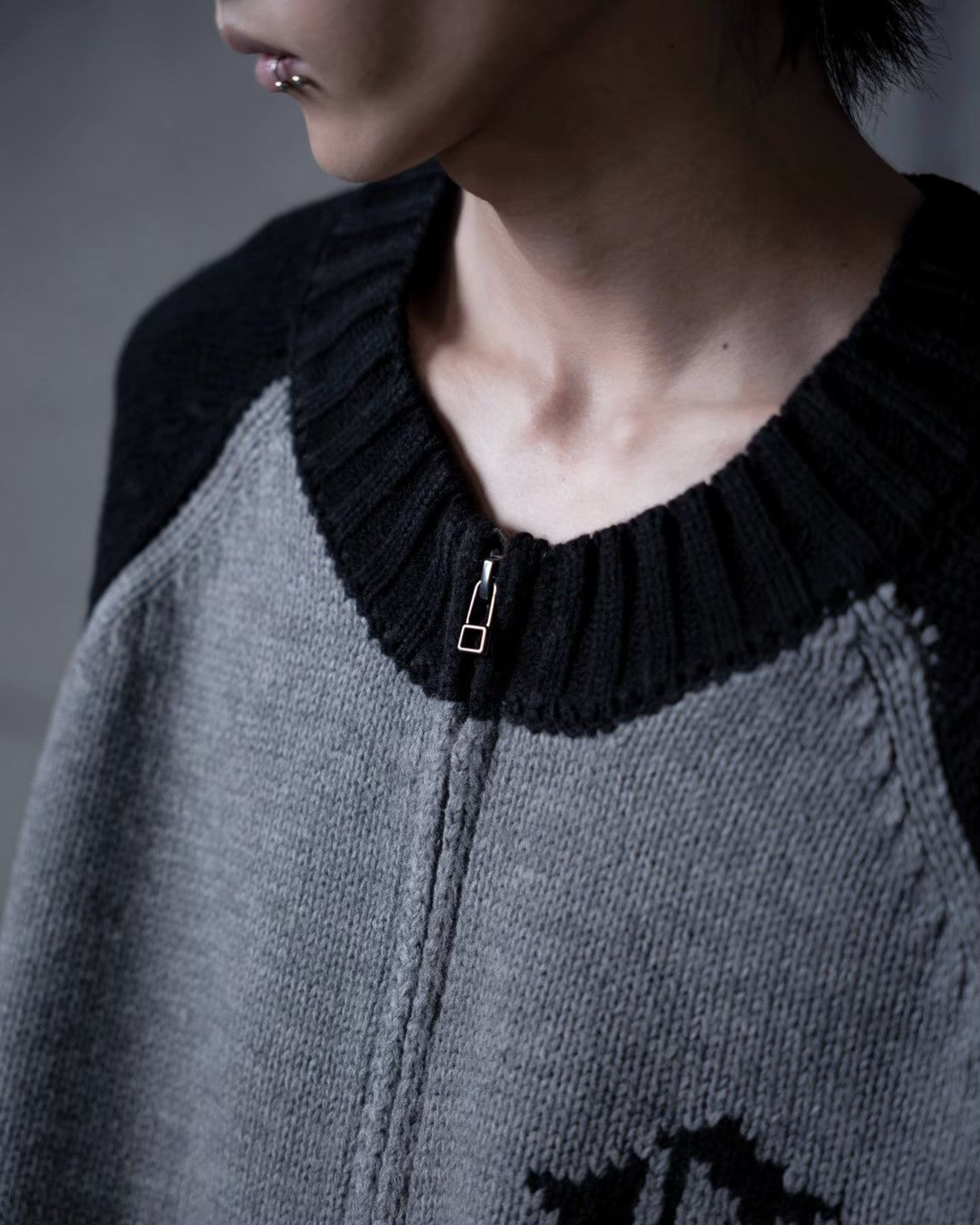 gibous G knit neck raglan knit jacket