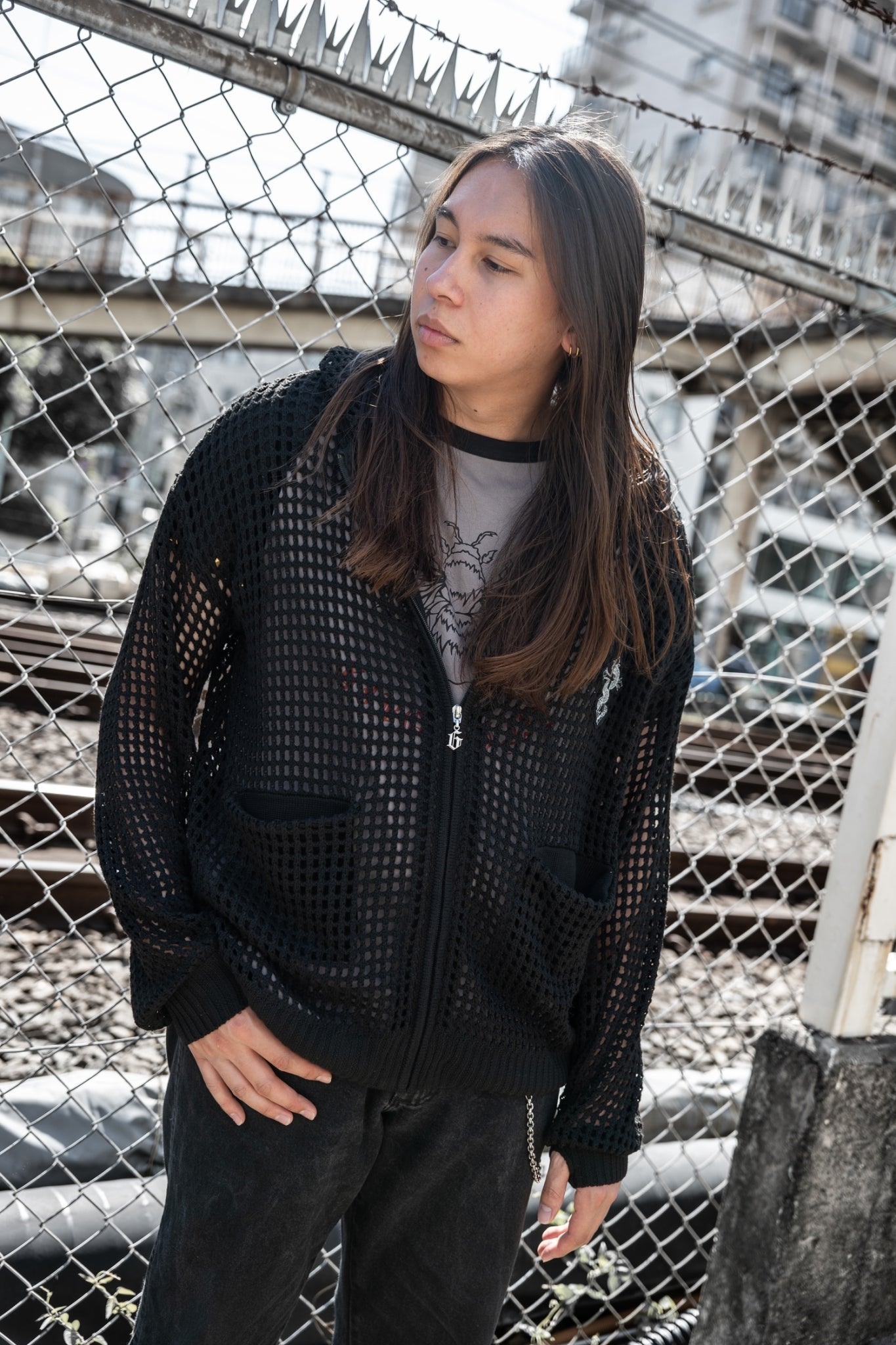 【再販】gibous cross snake mesh parker
