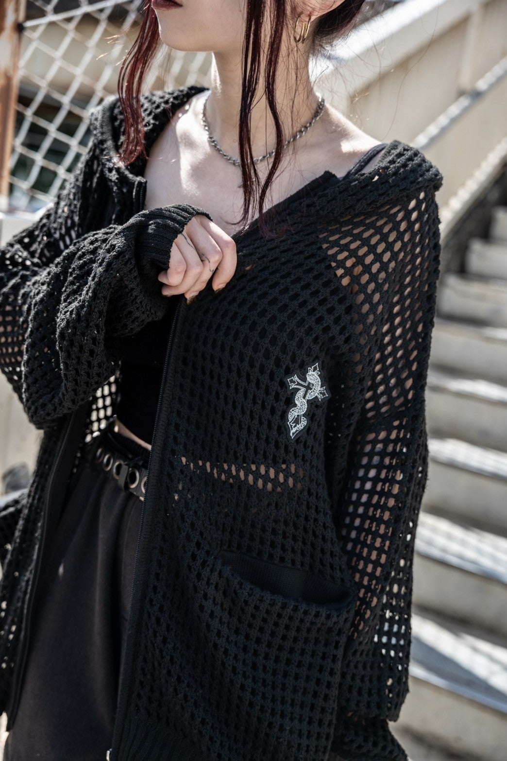 【再販】gibous cross snake mesh parker
