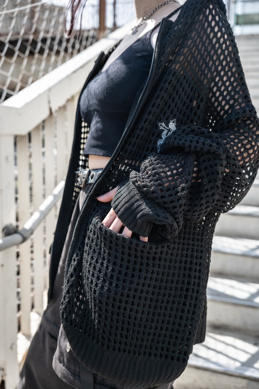 【再販】gibous cross snake mesh parker