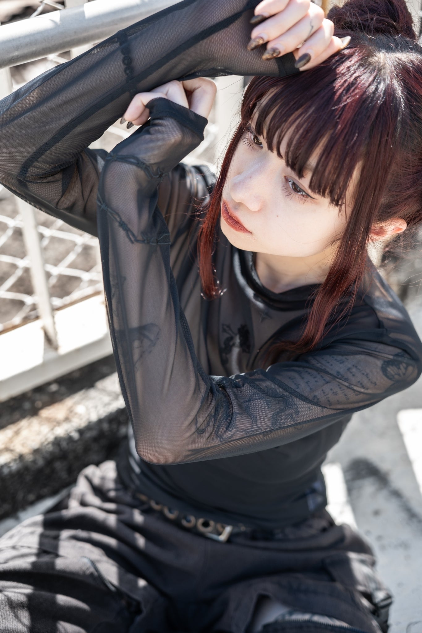 【再販】gibous tattoo sheer tops