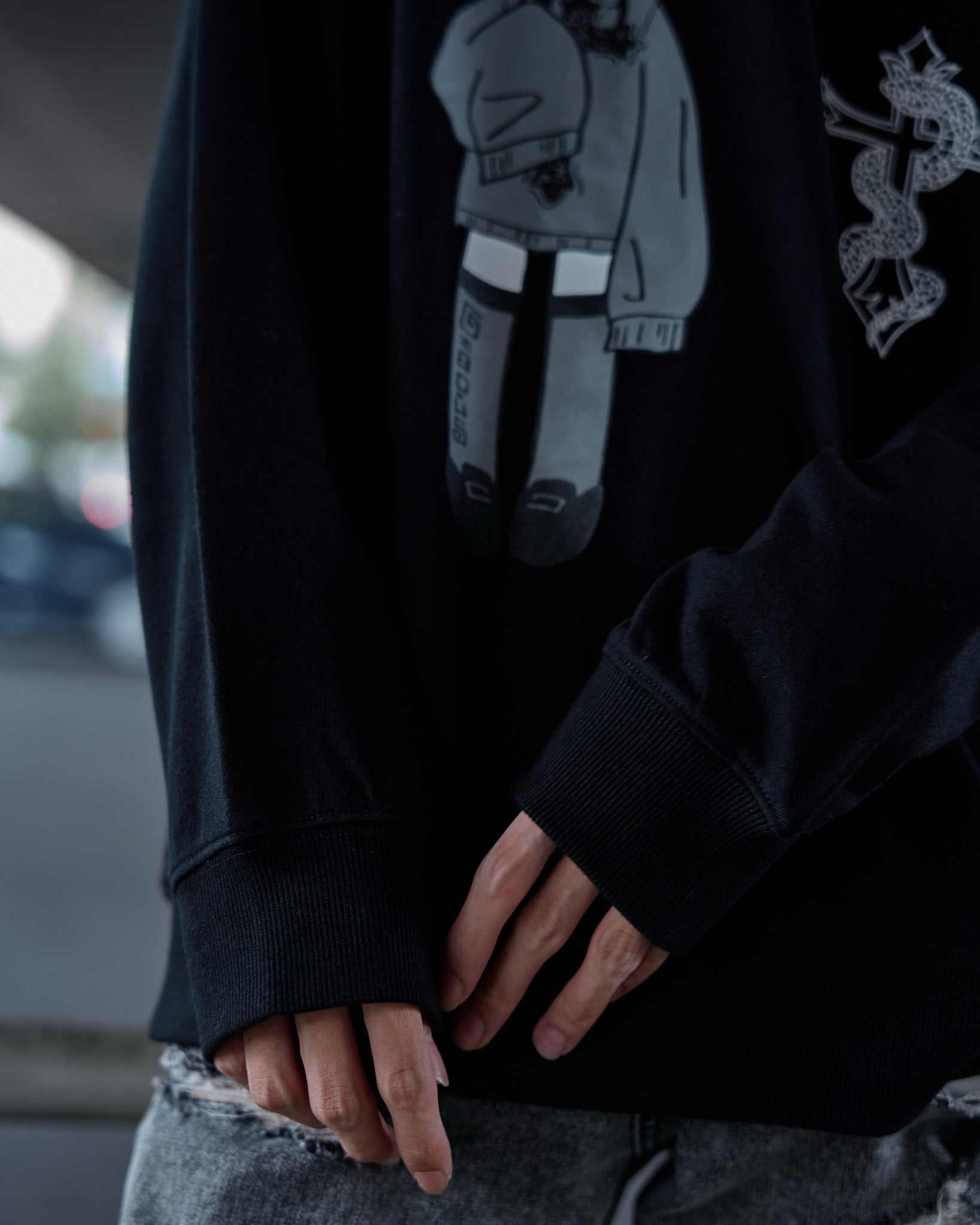 gibous logo illustration snakecross sweatshirt