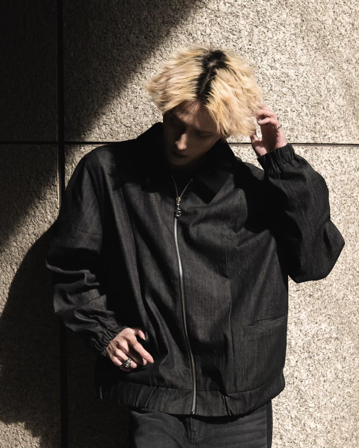 gibous snake cross corduroy denim jacket