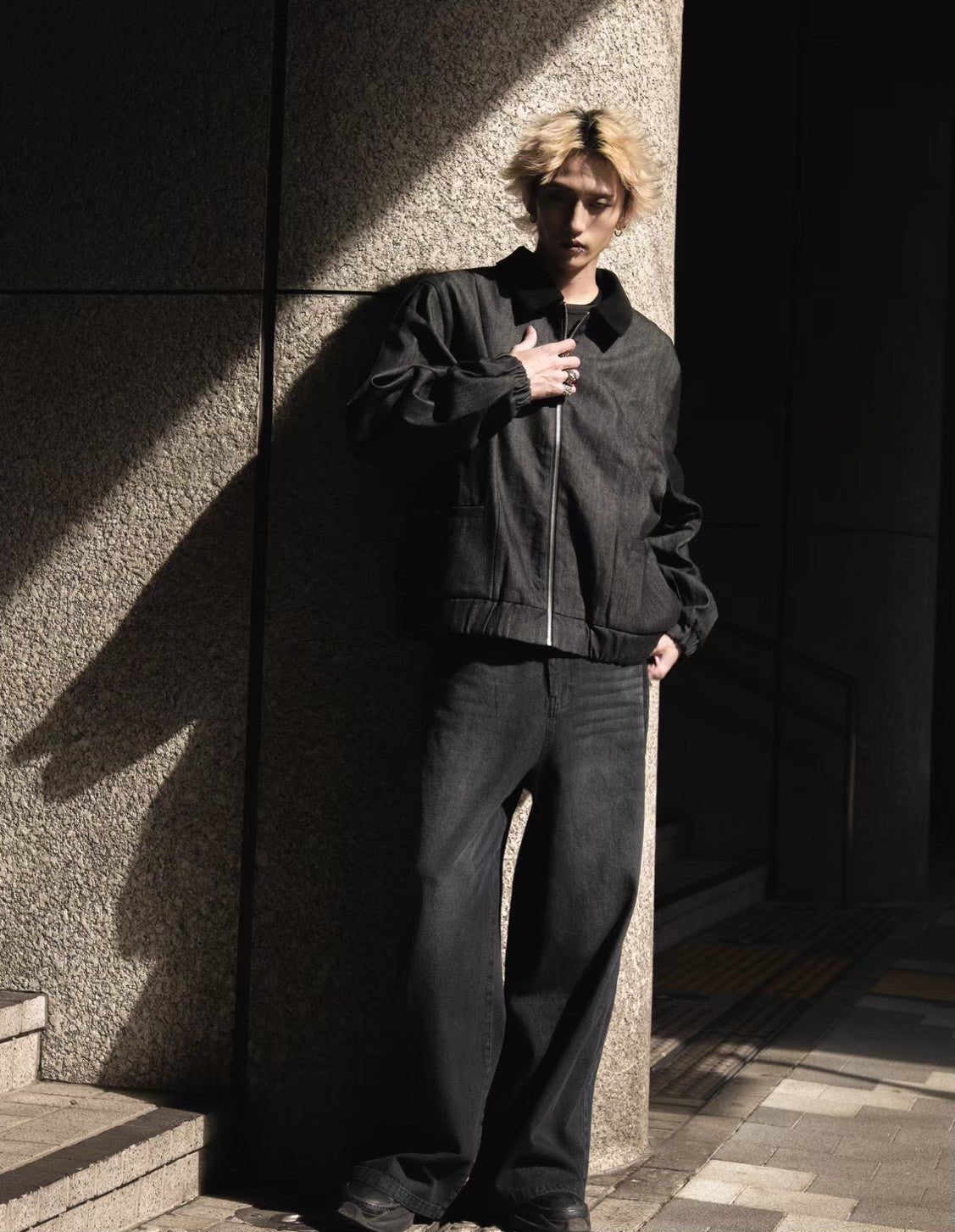 gibous snake cross corduroy denim jacket