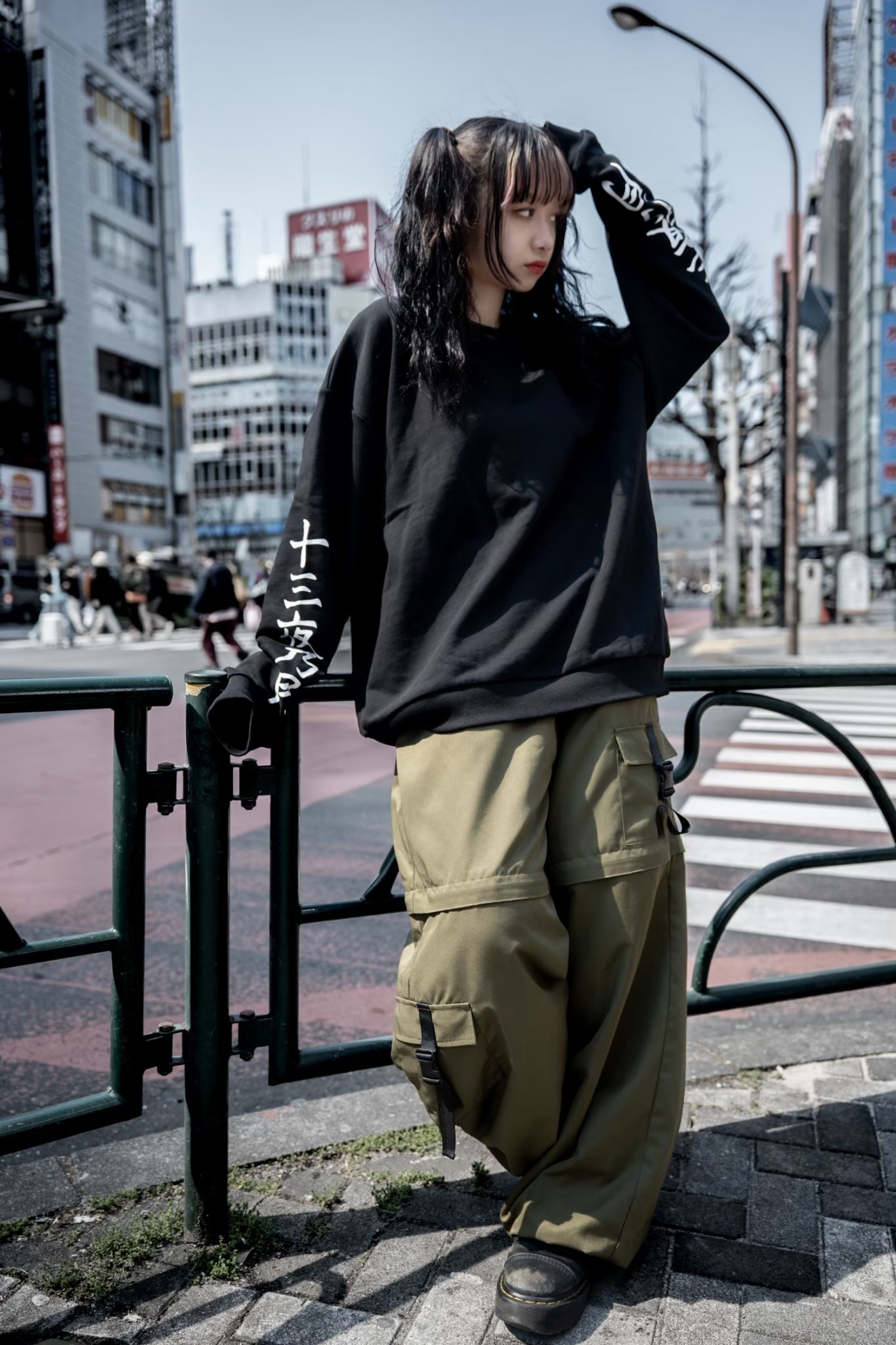 【再販】gibous scorpion zipper cargo trousers khaki