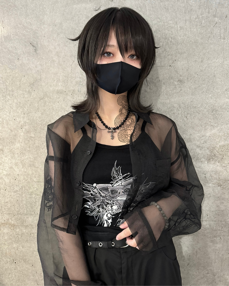 【再販】gibous tattoo sheer shirt short