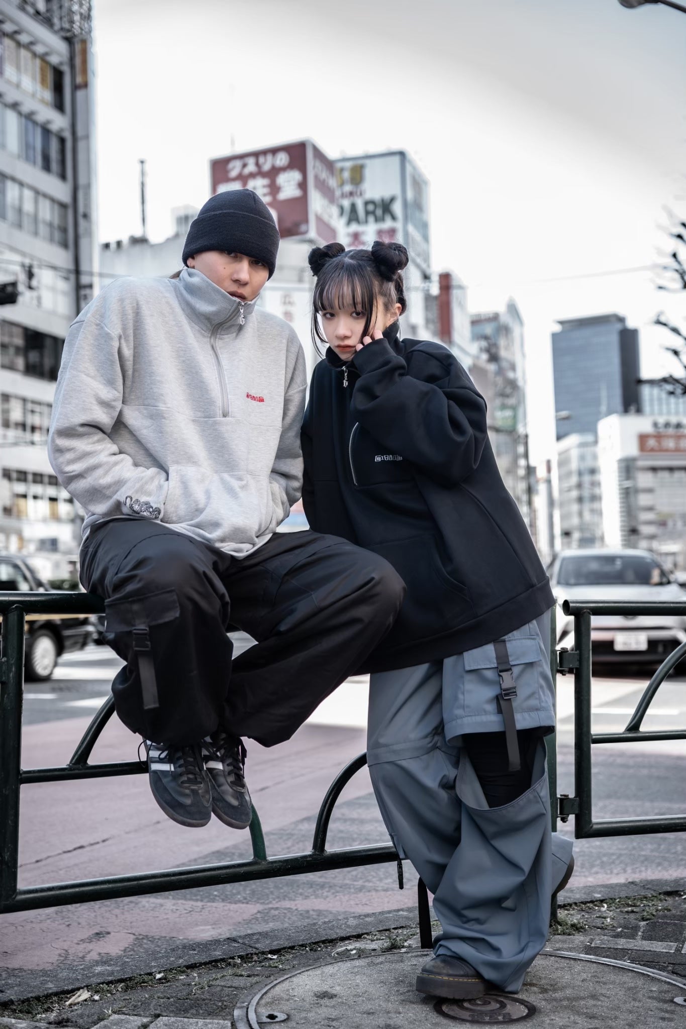 【再販】gibous scorpion zipper cargo trousers gray