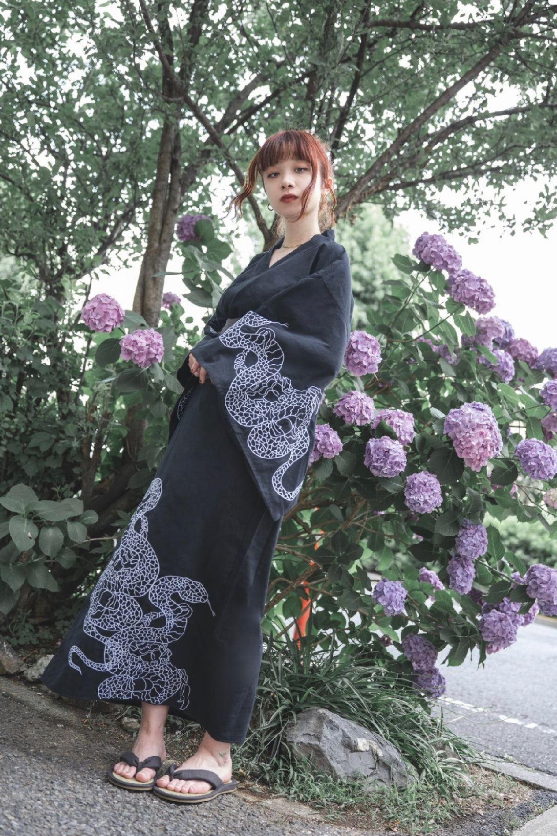 【再販】gibous dark snake yukata black