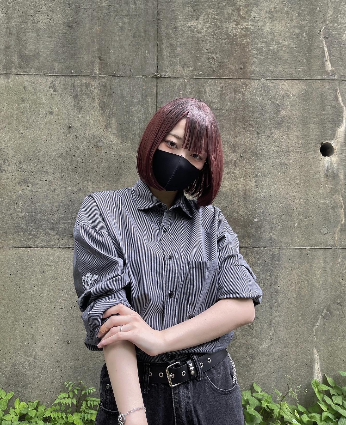 gibous scorpion stripe shirt gray×black