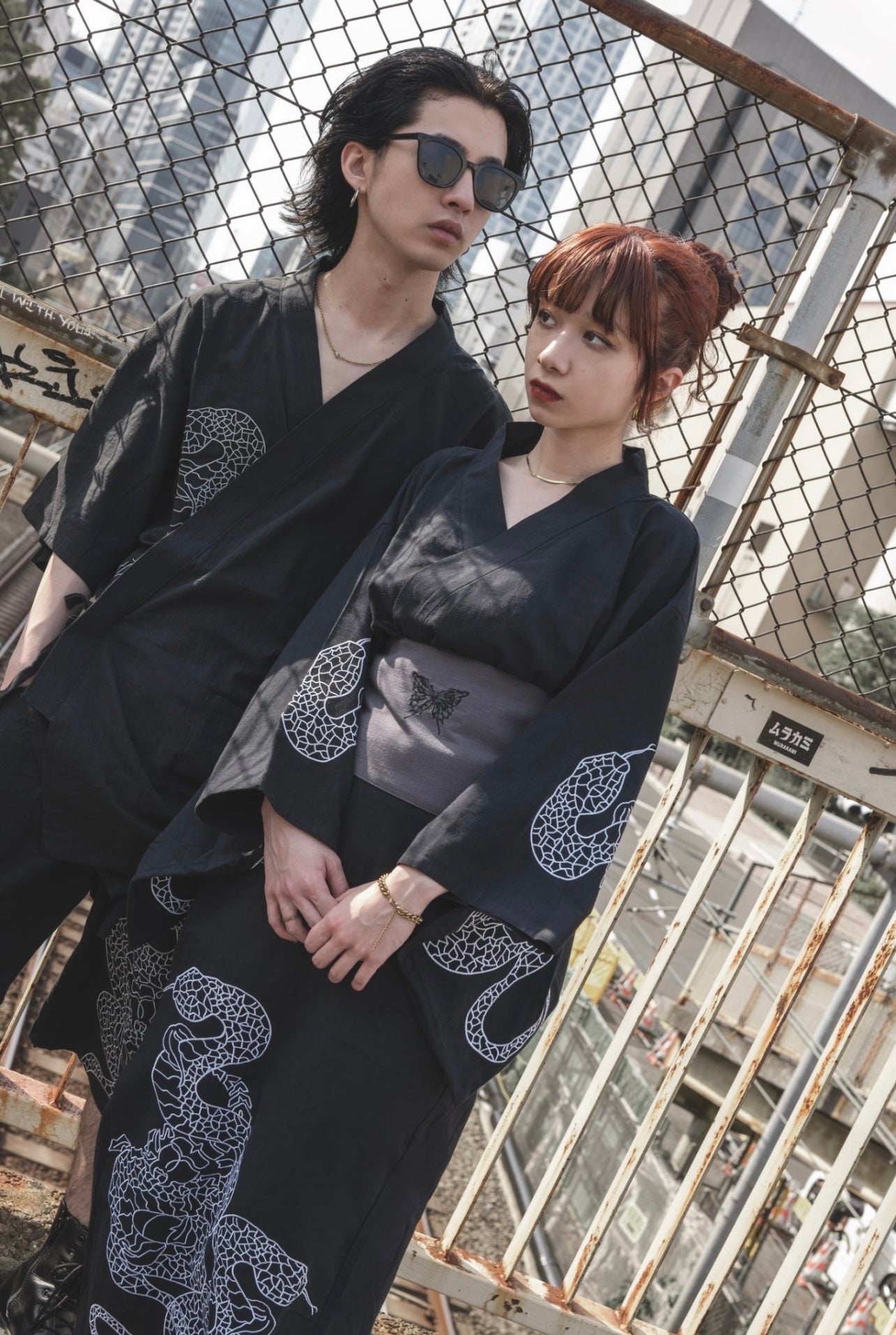 【再販】gibous dark snake yukata black