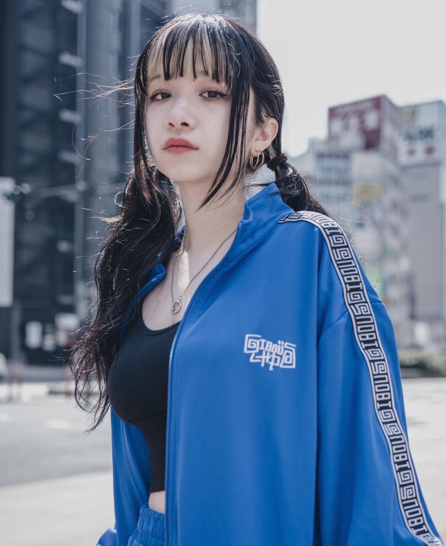 gibous×lhp logo jersey blue pants