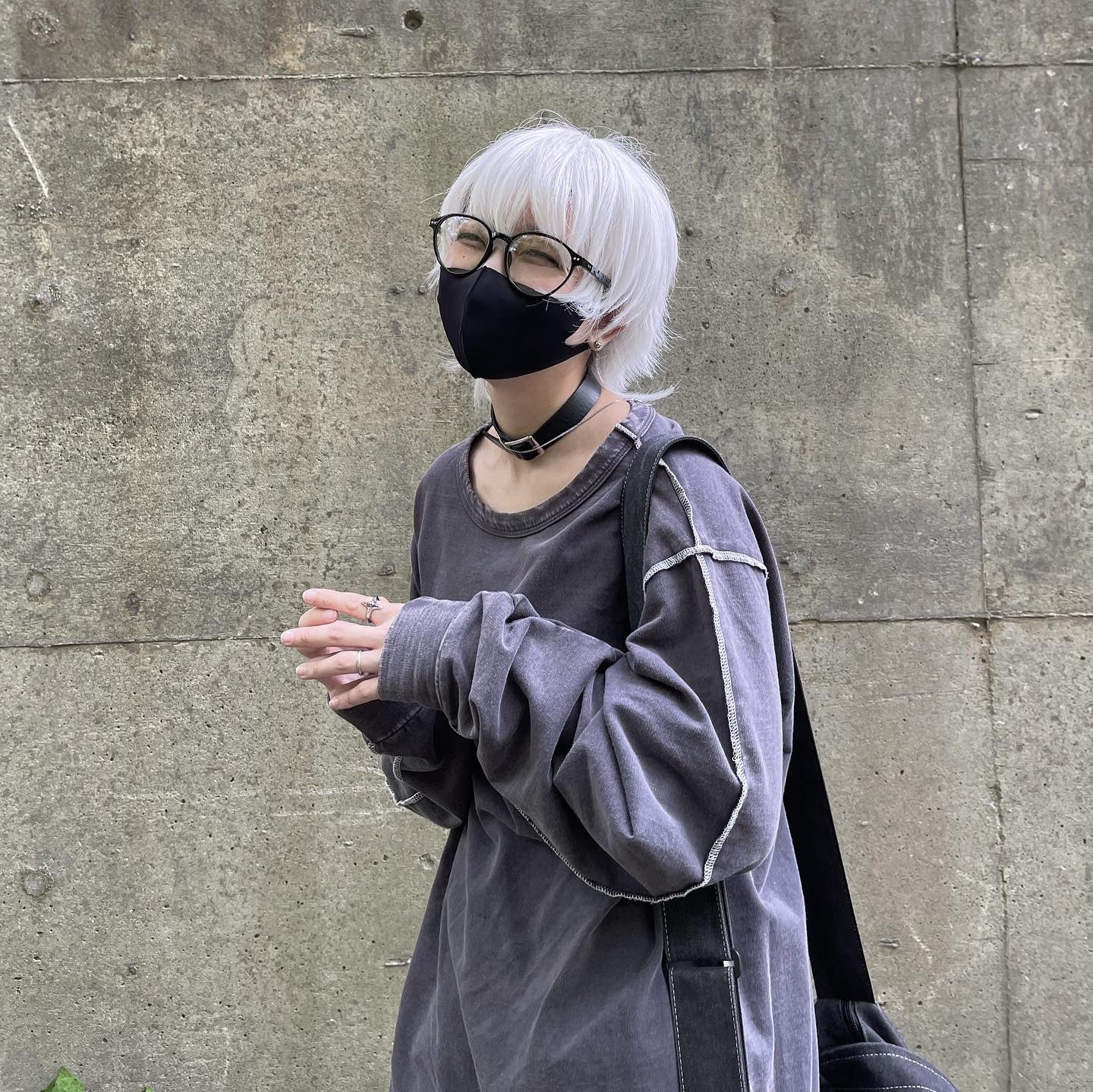 【再販】gibous snake scorpion black rim glasses