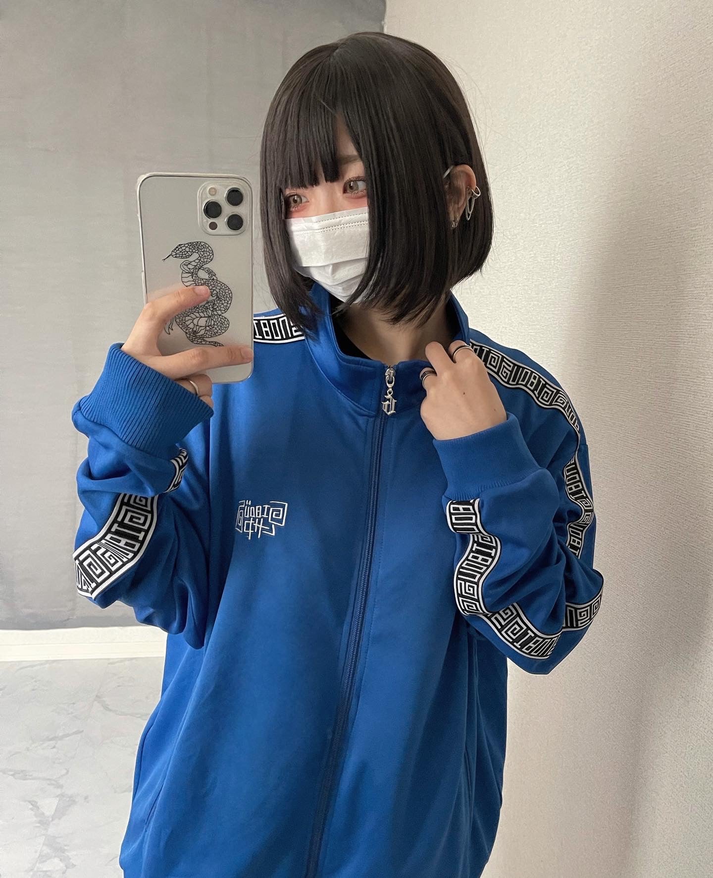 gibous×lhp logo track jersey blue tops