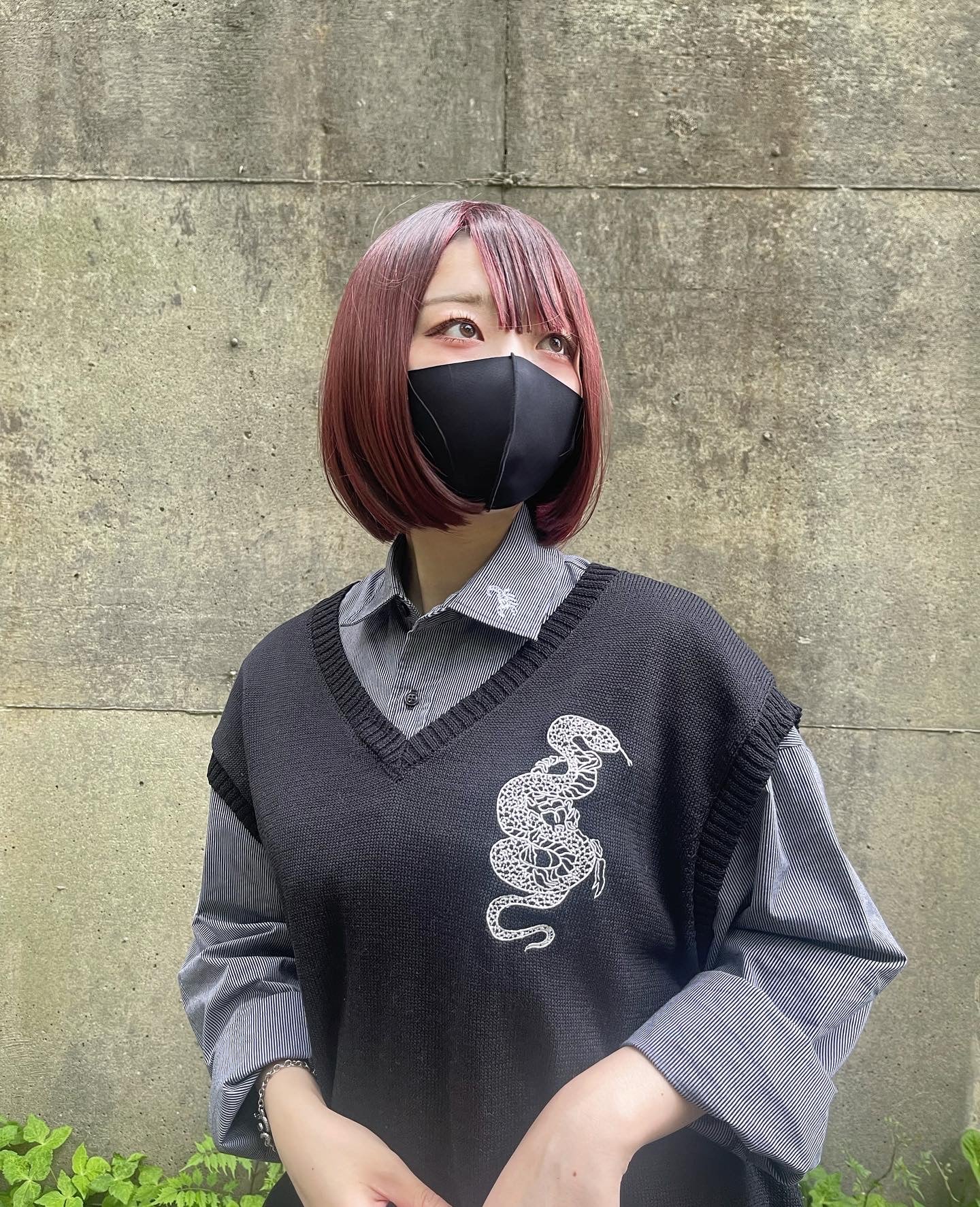 gibous scorpion stripe shirt gray×black
