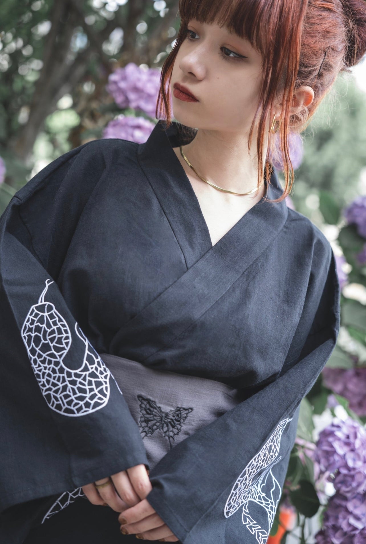 【再販】gibous dark snake yukata black