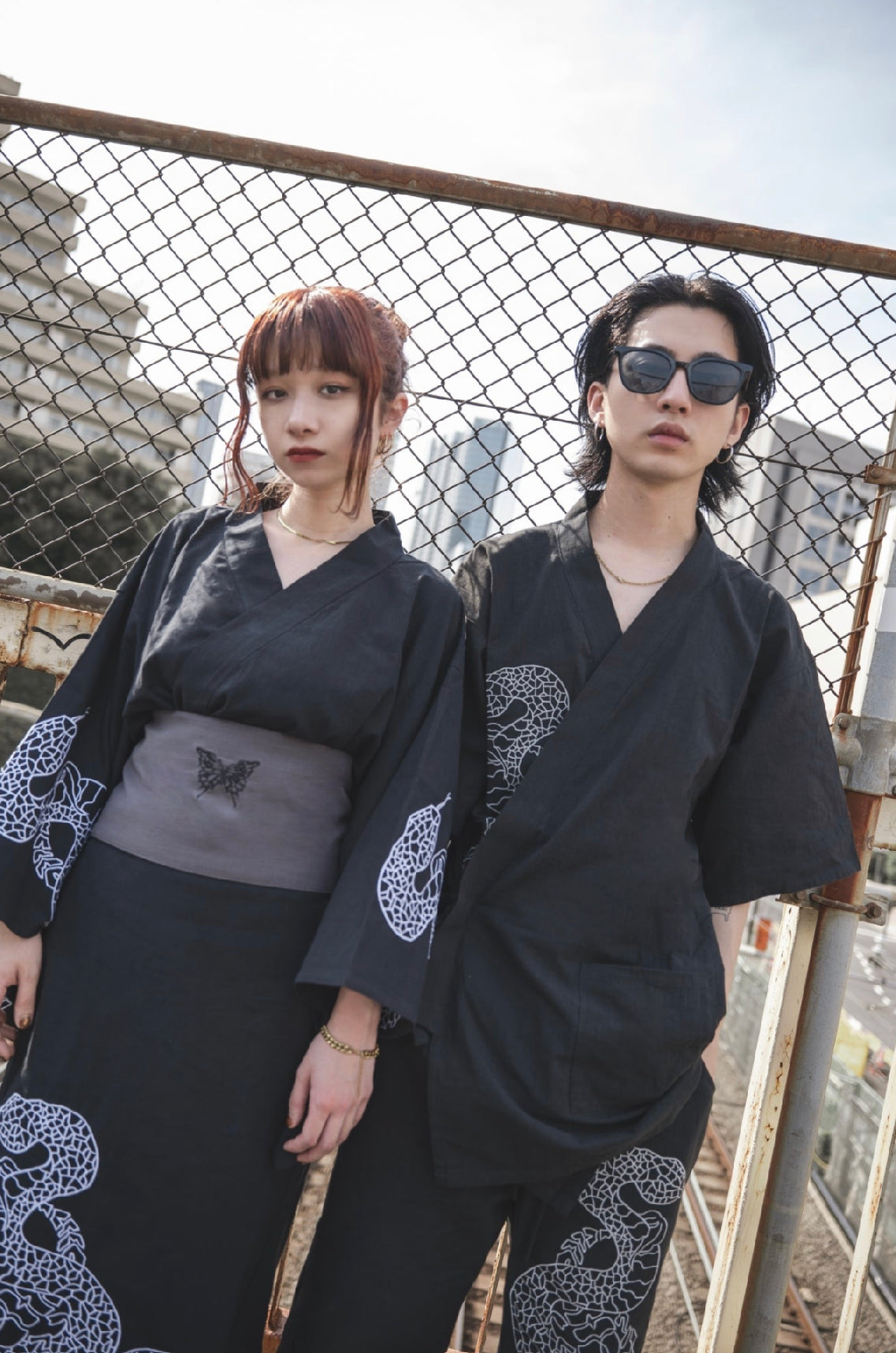 【再販】gibous dark snake yukata black