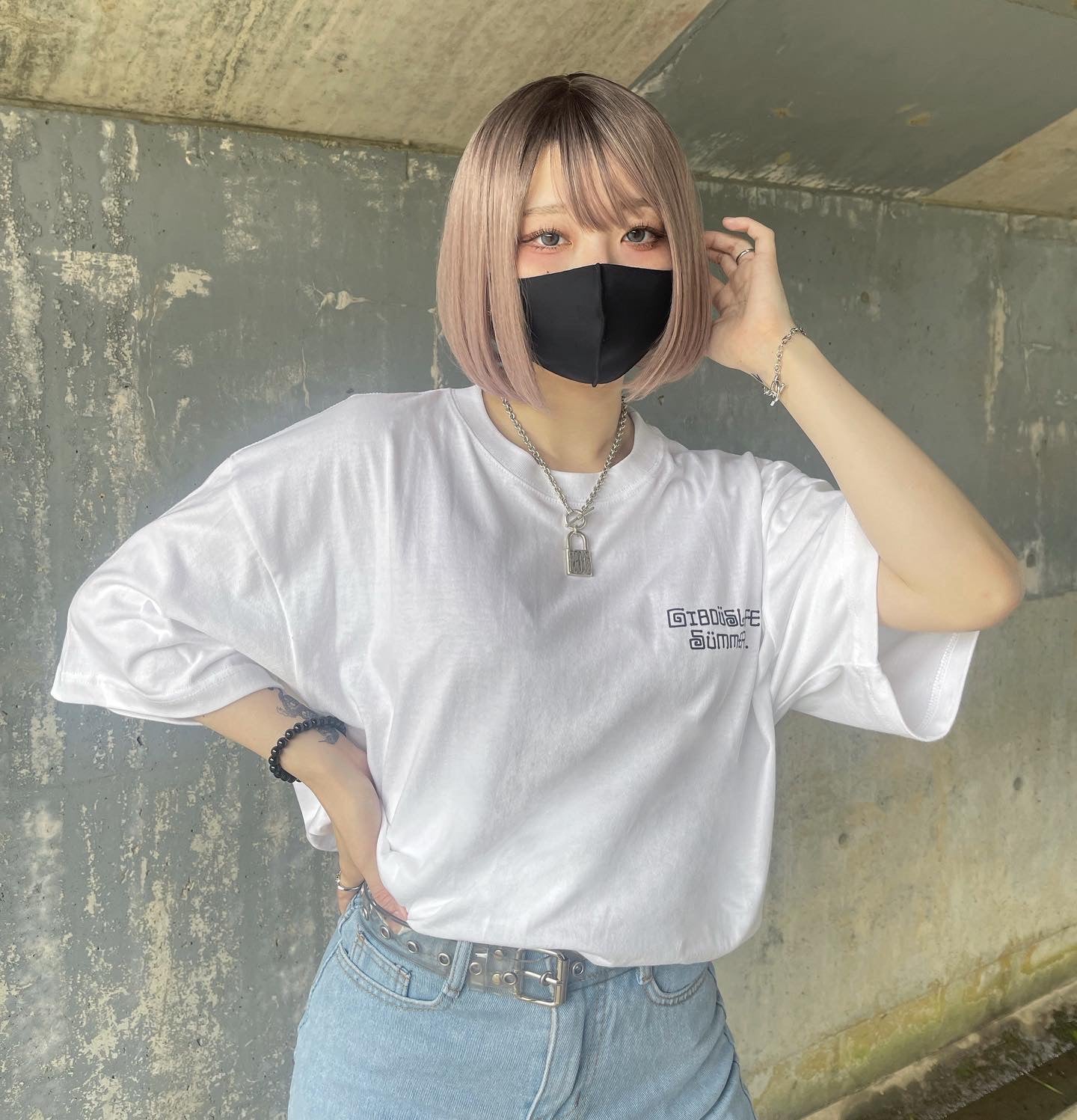 gibous onepoint summer logo tshirt white