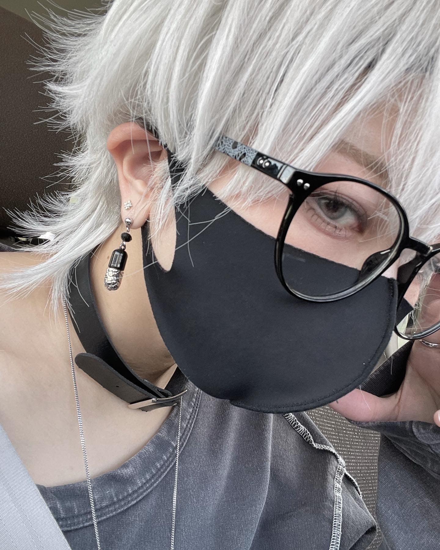 【再販】gibous snake scorpion black rim glasses
