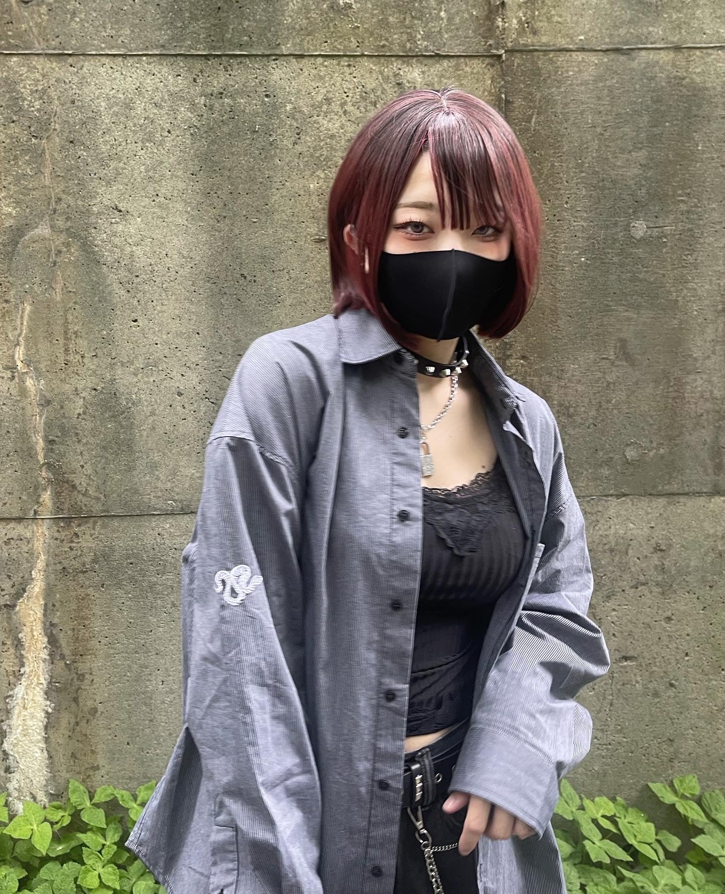 gibous scorpion stripe shirt gray×black