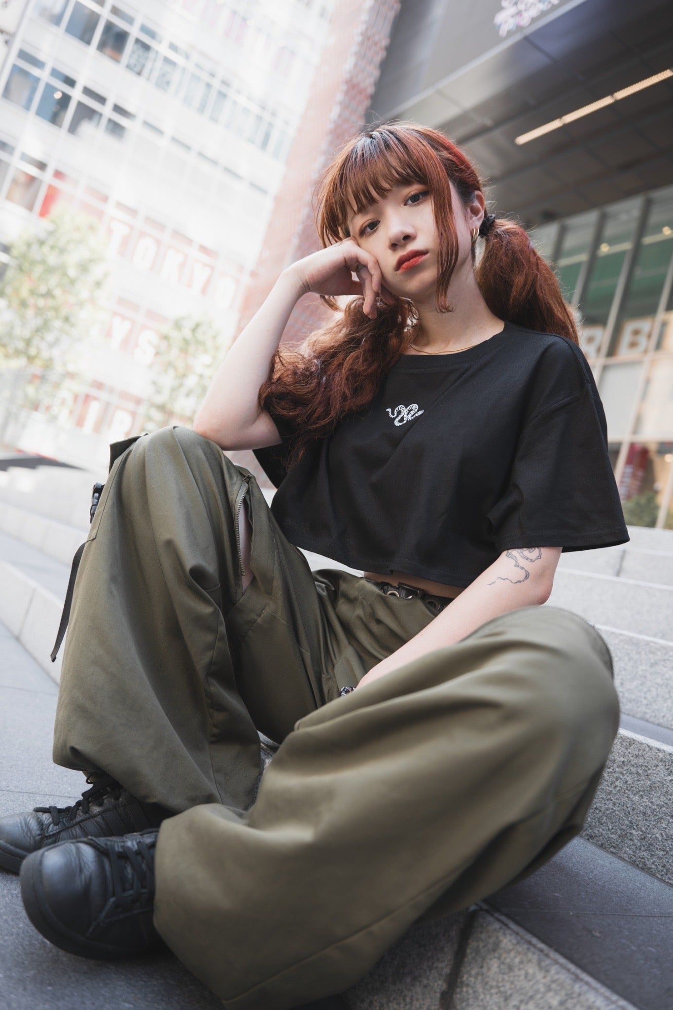 【再販】gibous scorpion zipper cargo trousers khaki