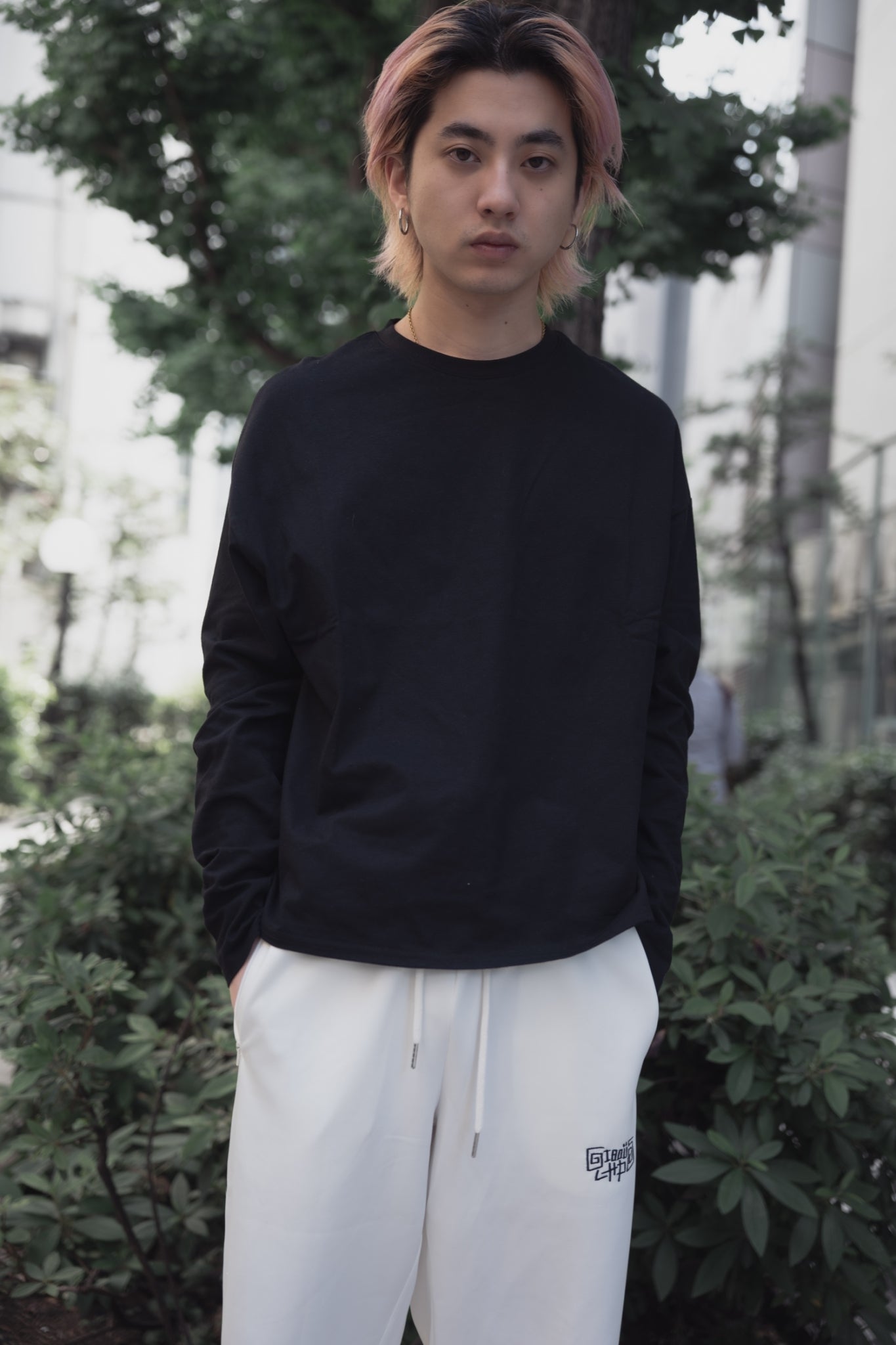 gibous×lhp twins girl long t shirt black