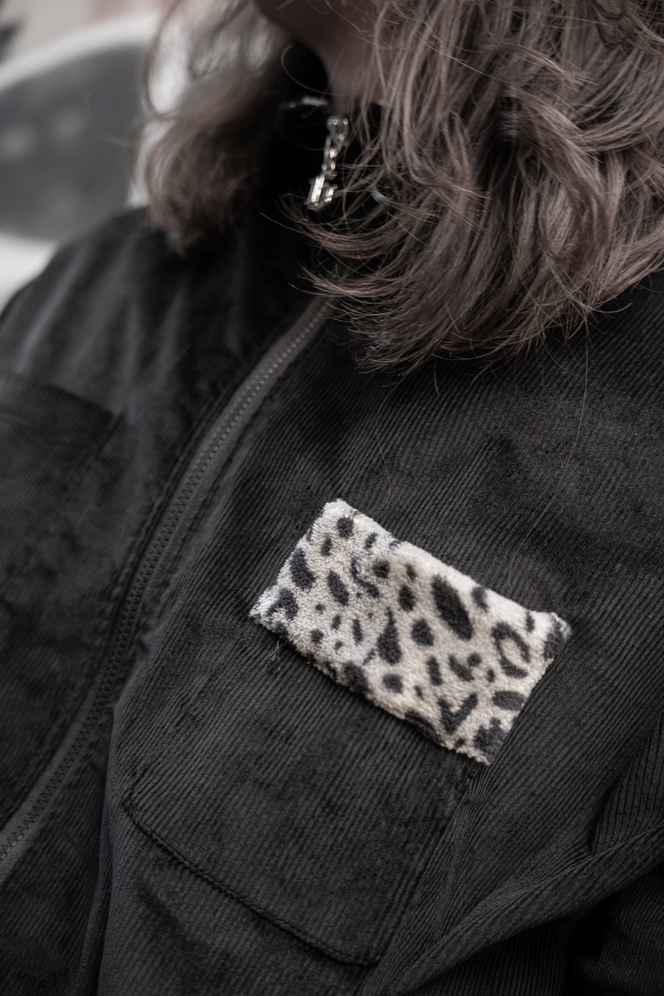 gibous corduroy leopard jacket