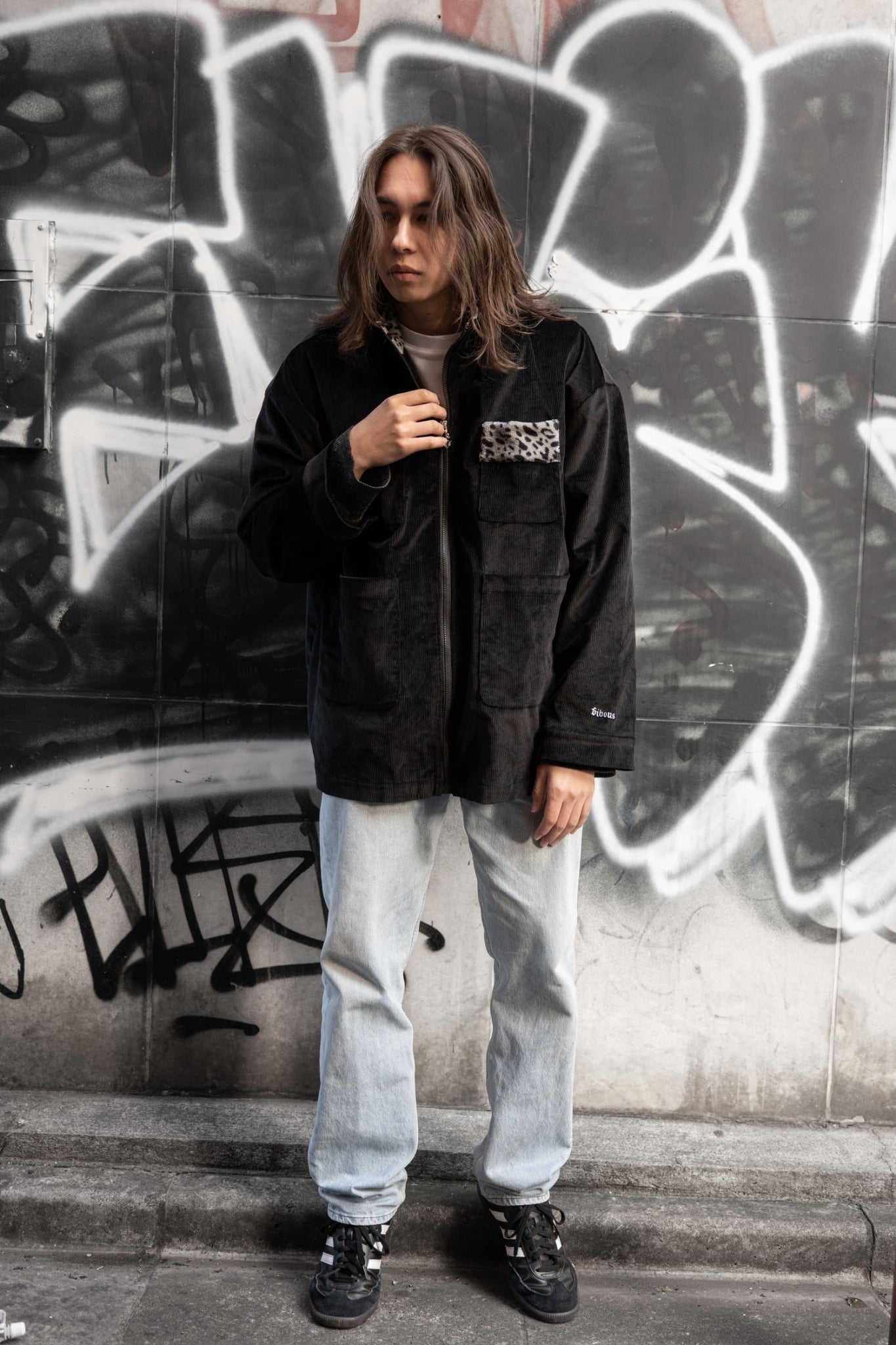 gibous corduroy leopard jacket