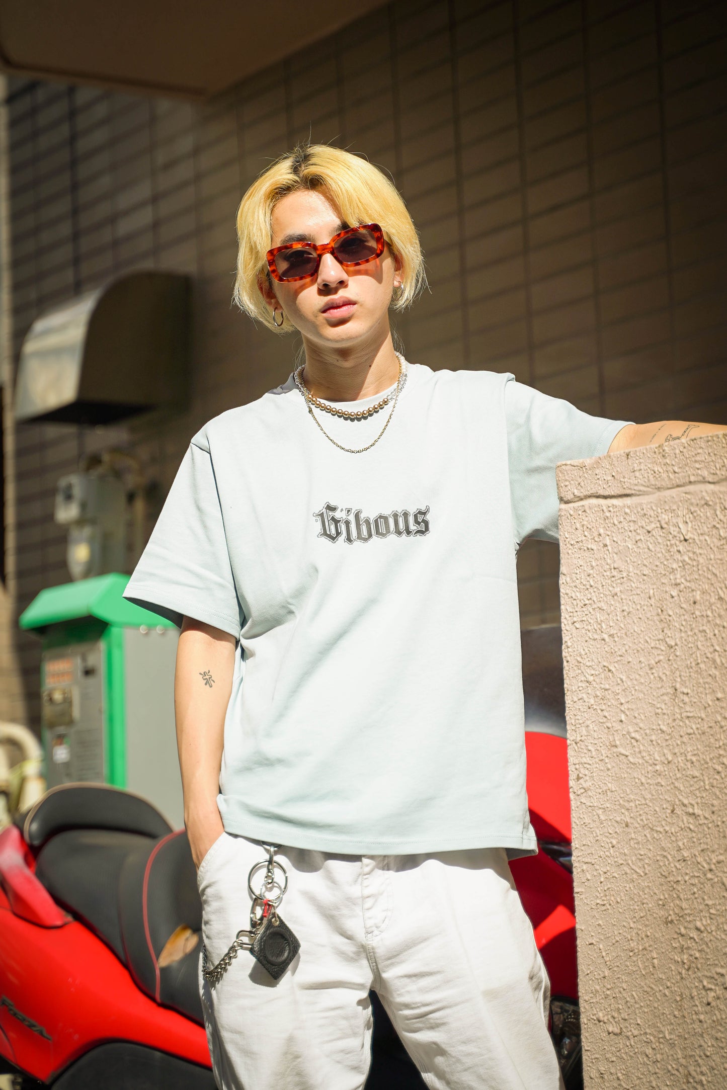 gibous snakescorpion t shirt baby blue