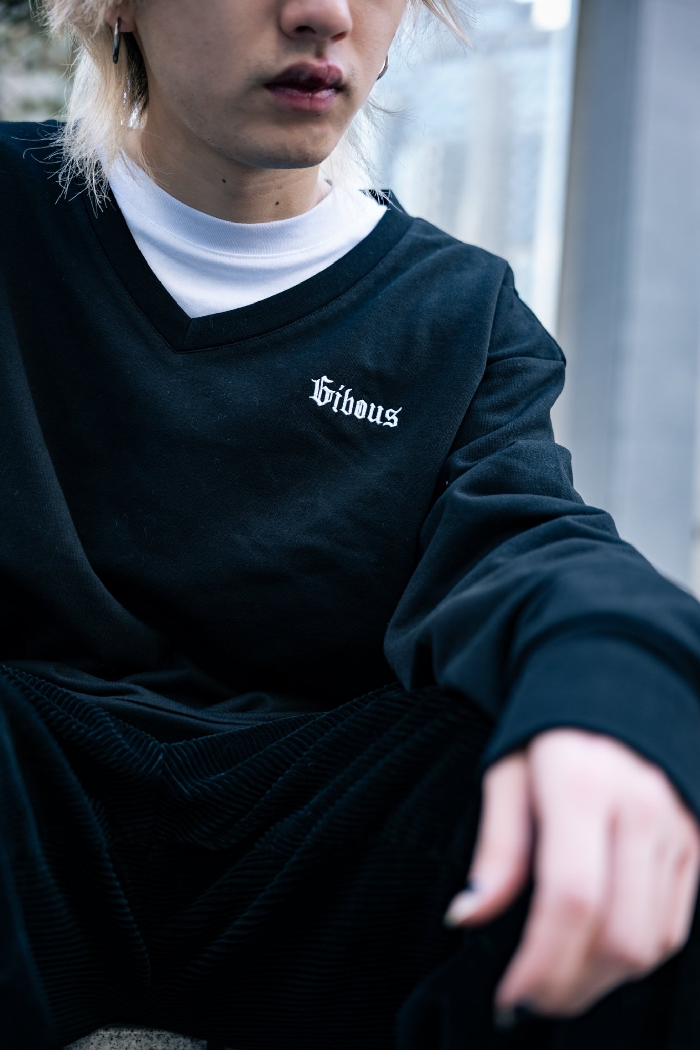 gibous×lhp 标志 V 领运动鞋 黑色
