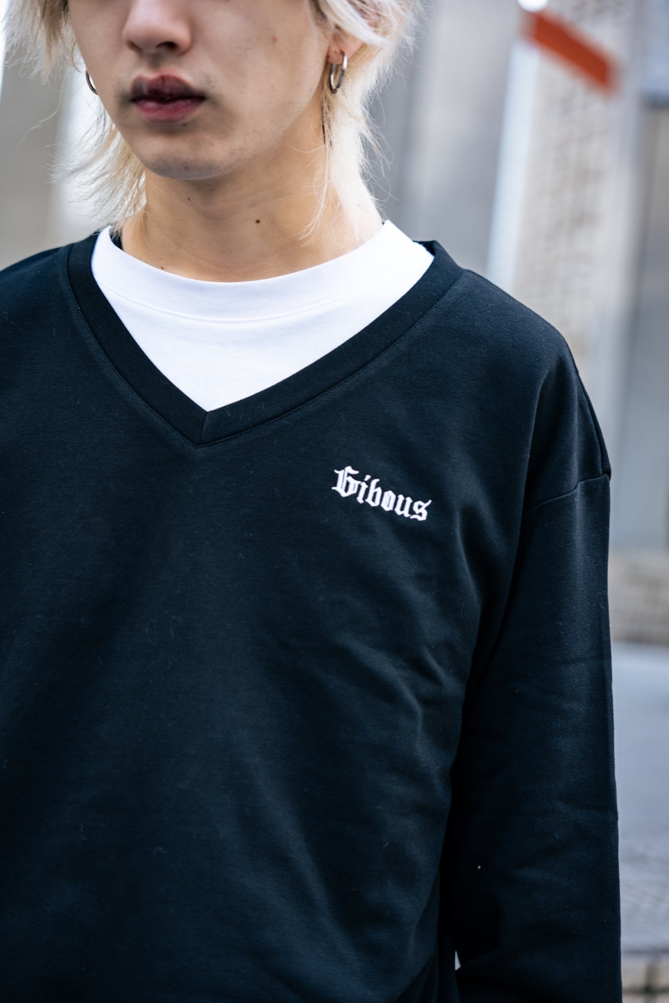 gibous×lhp 标志 V 领运动鞋 黑色