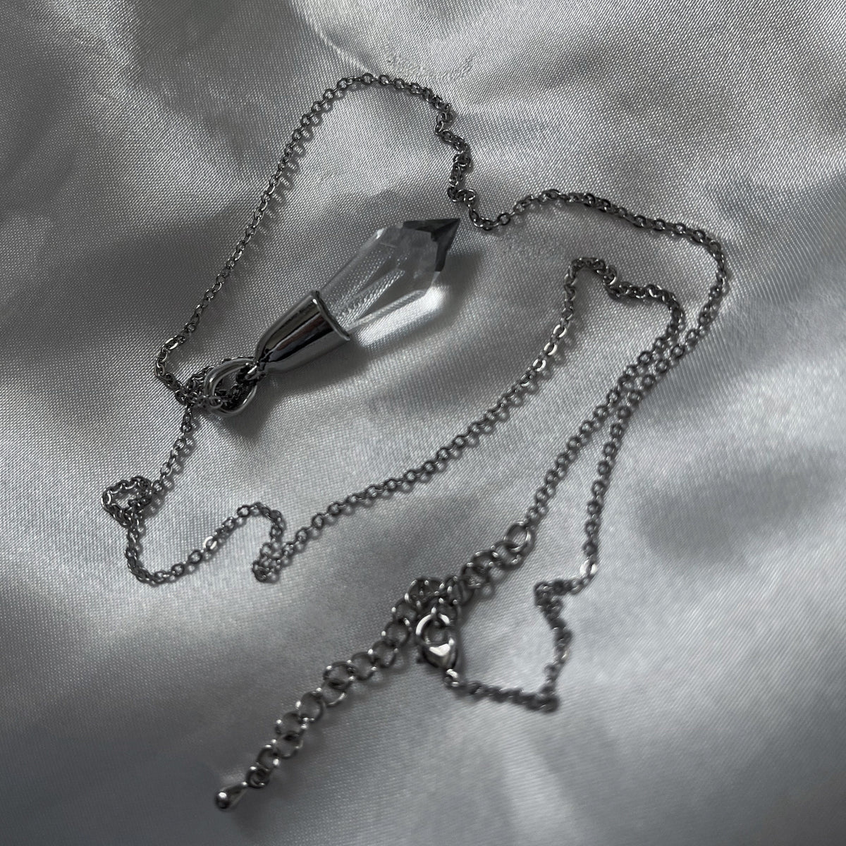 gibous crystal necklace half