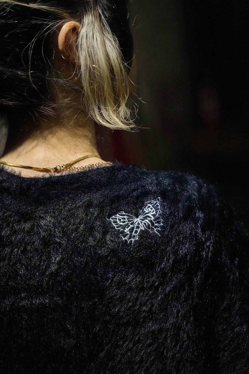 gibous mohair cardigan black