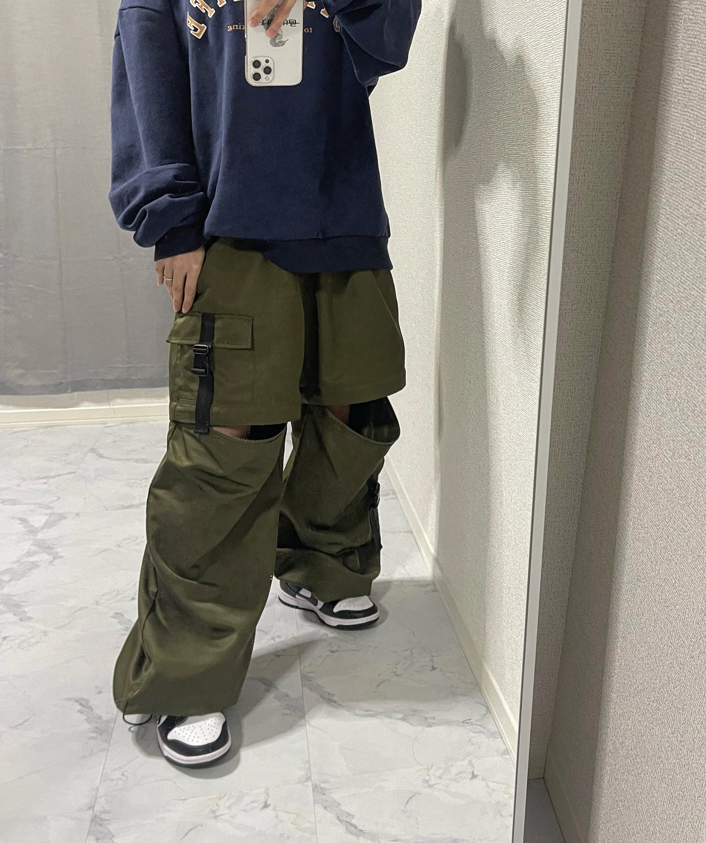 【转售】凸蝎拉链工装裤 卡其色