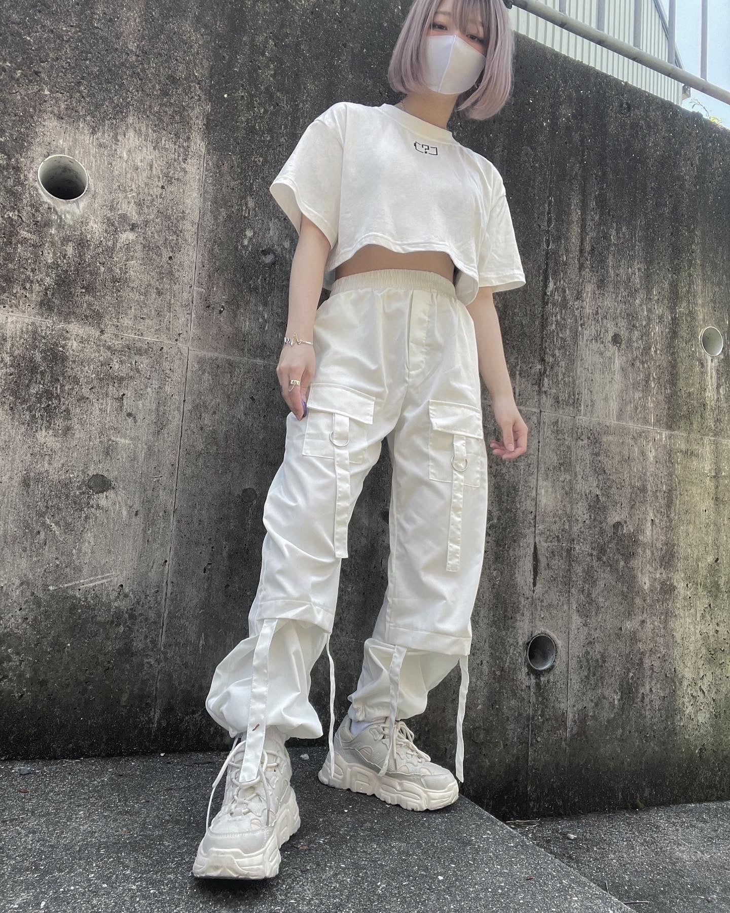 gibous battery cropped T-shirt white