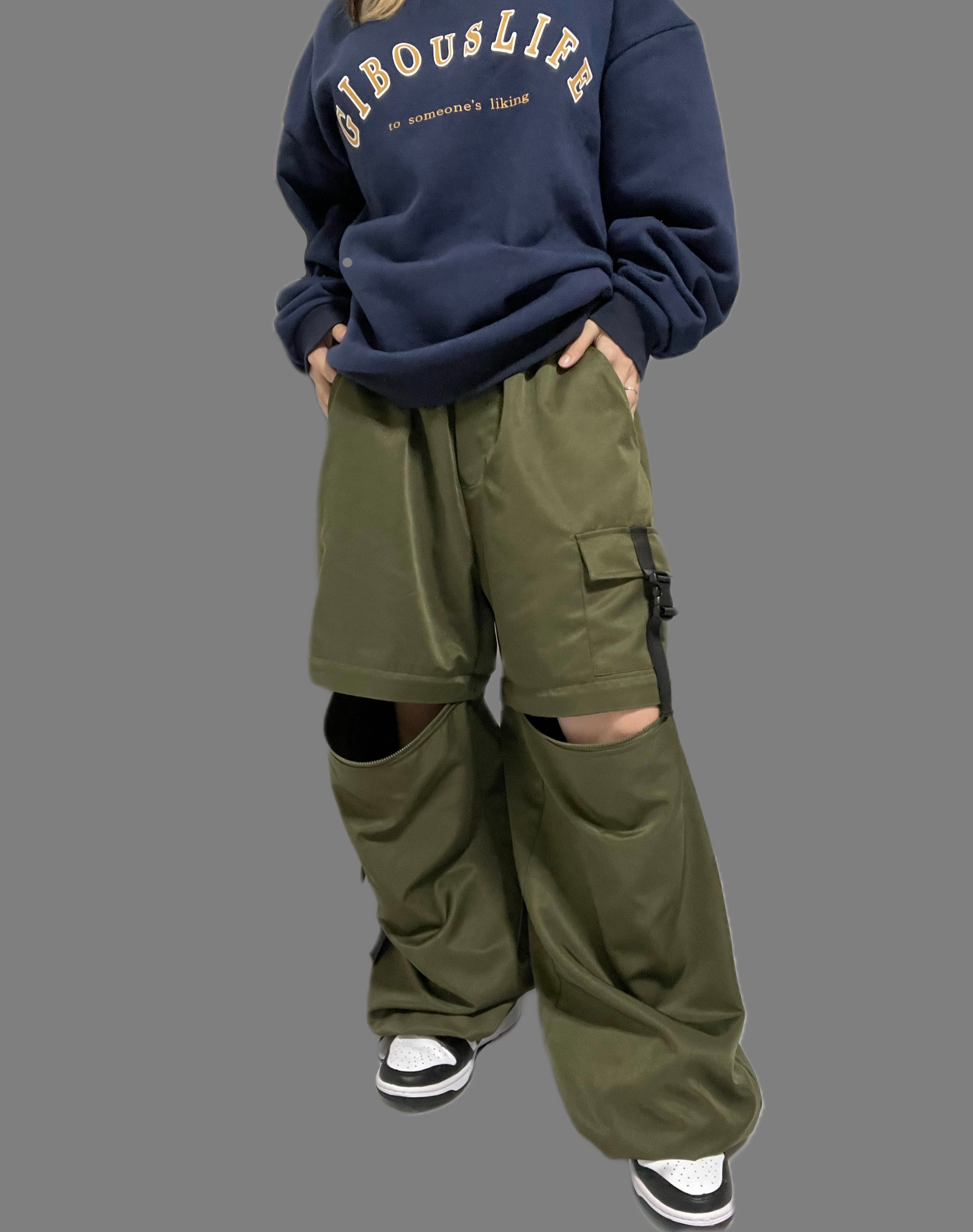 【再販】gibous scorpion zipper cargo trousers khaki