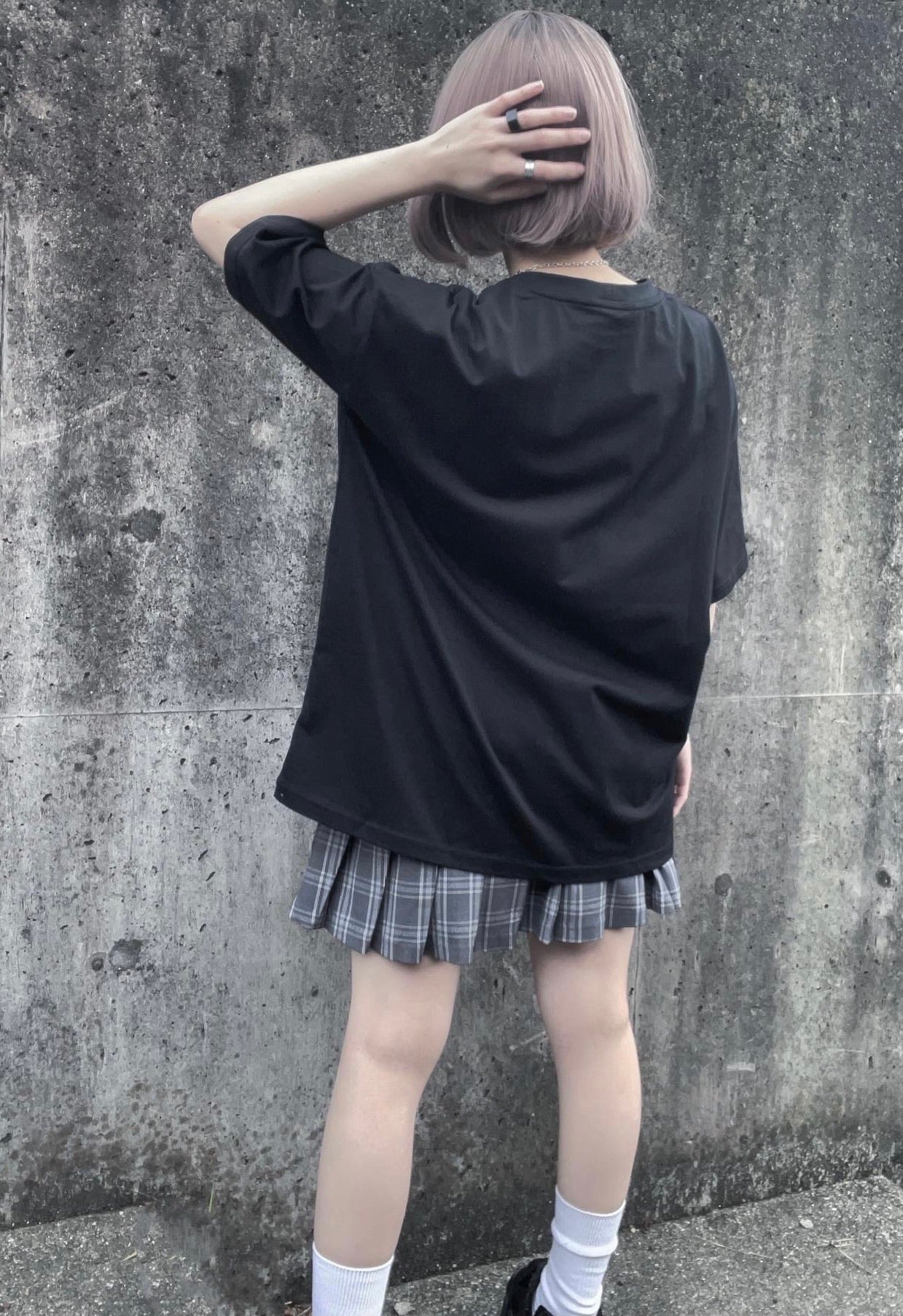 【再販】gibous logo snake T black