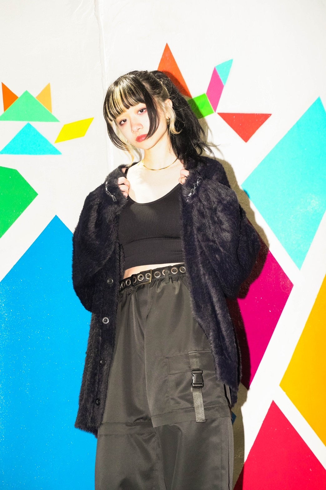 gibous mohair cardigan black